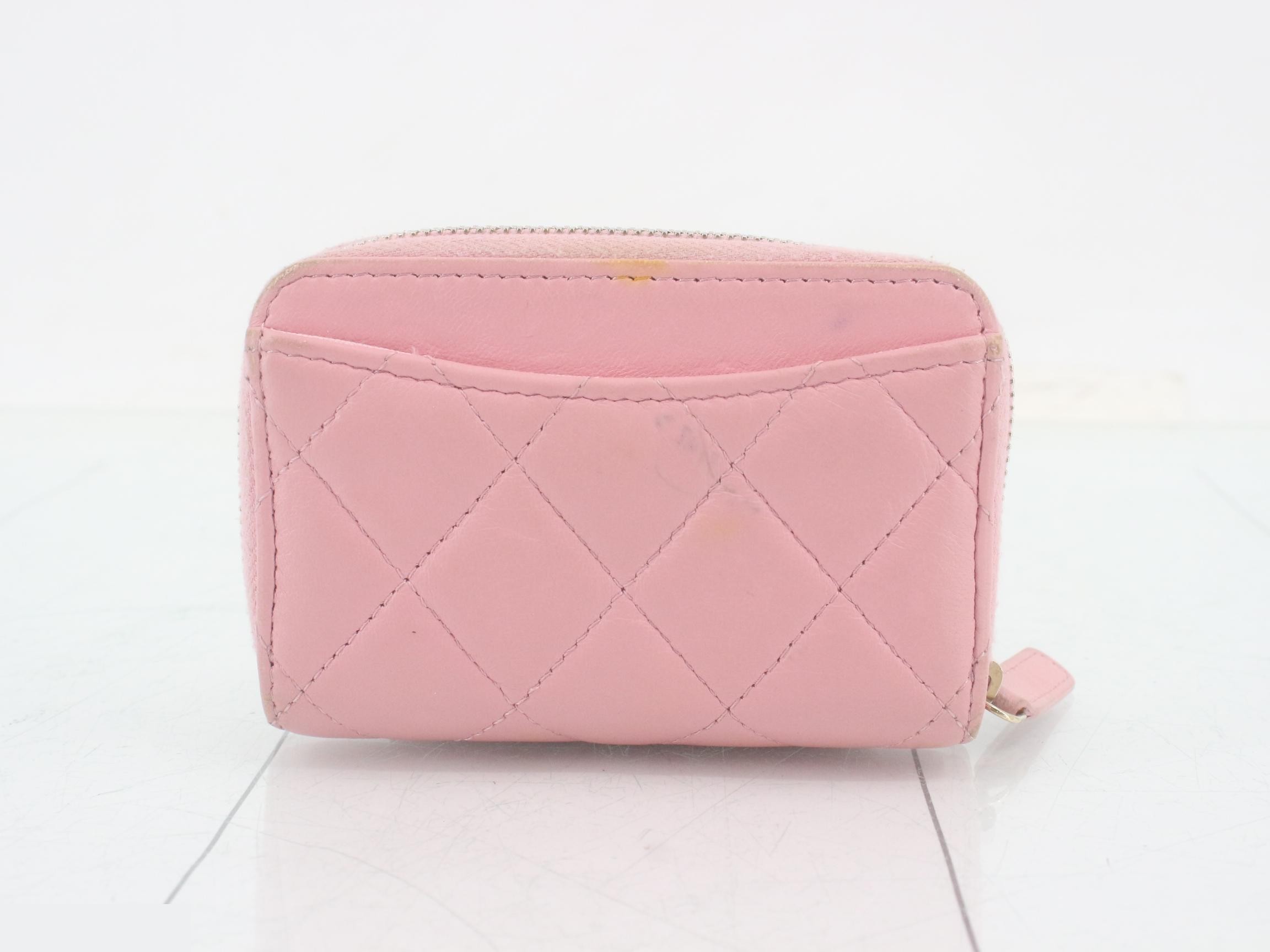 Matelassé (bag) and coin case, lambskin, Coco mark, pink — view 2