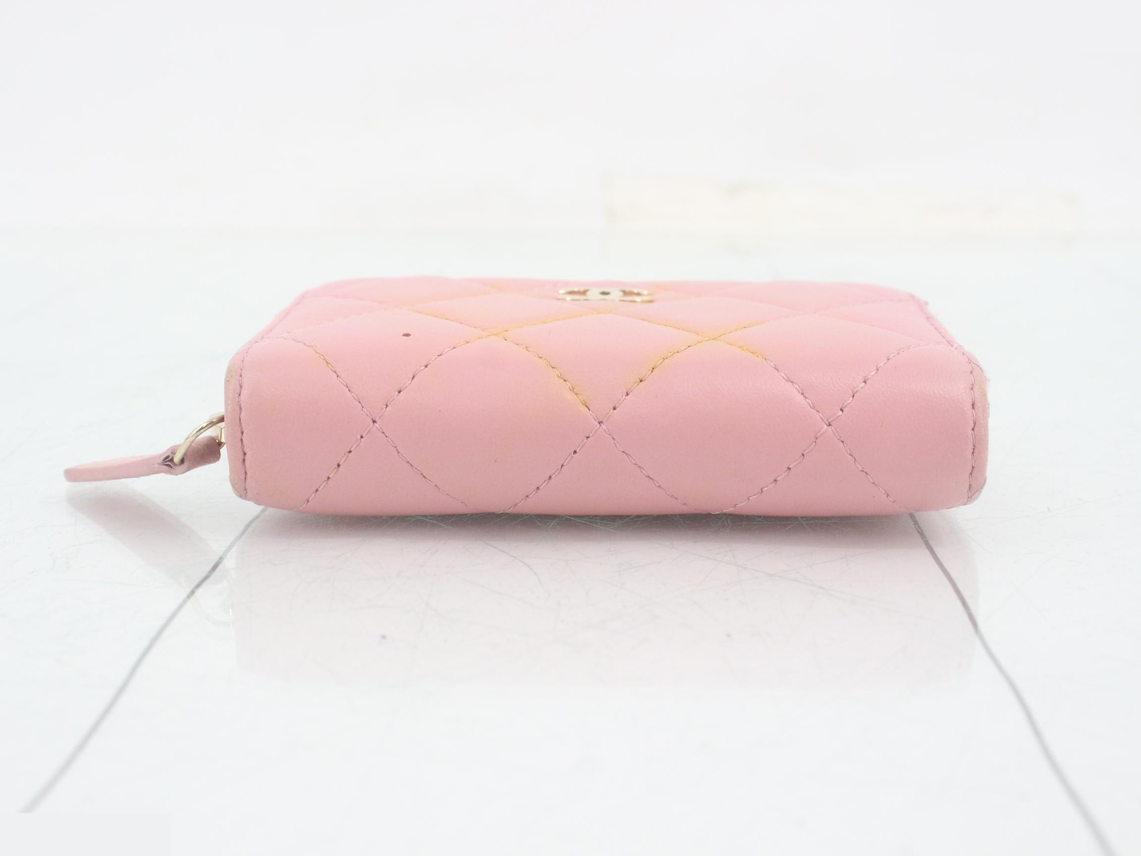 Matelassé (bag) and coin case, lambskin, Coco mark, pink — view 3