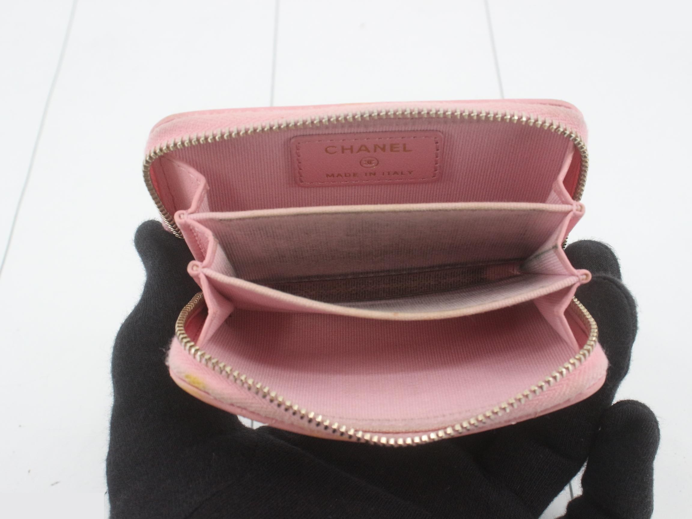 Matelassé (bag) and coin case, lambskin, Coco mark, pink — view 4