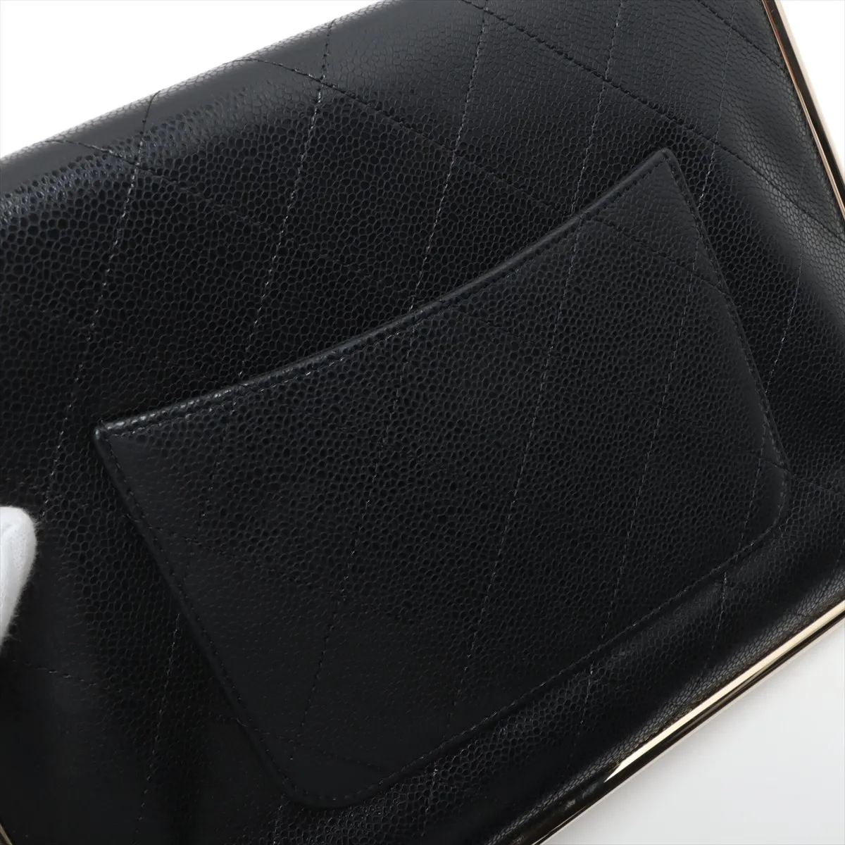 Matelasse caviar skin chain shoulder bag black gold hardware T35ULA4A random serial AP4268 — view 10