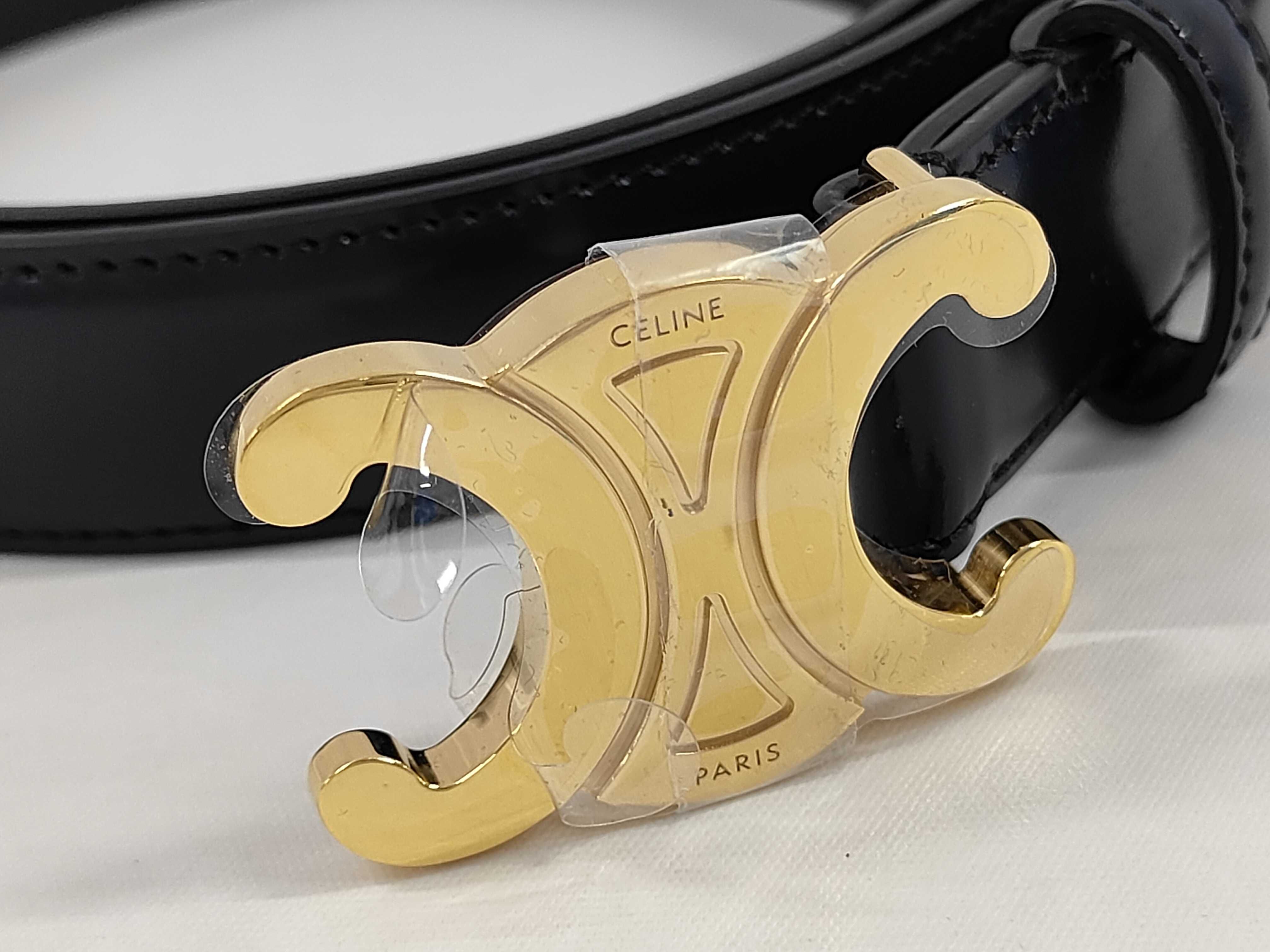 Triomphe Medium Navy 25mm Leather Belt — view 2