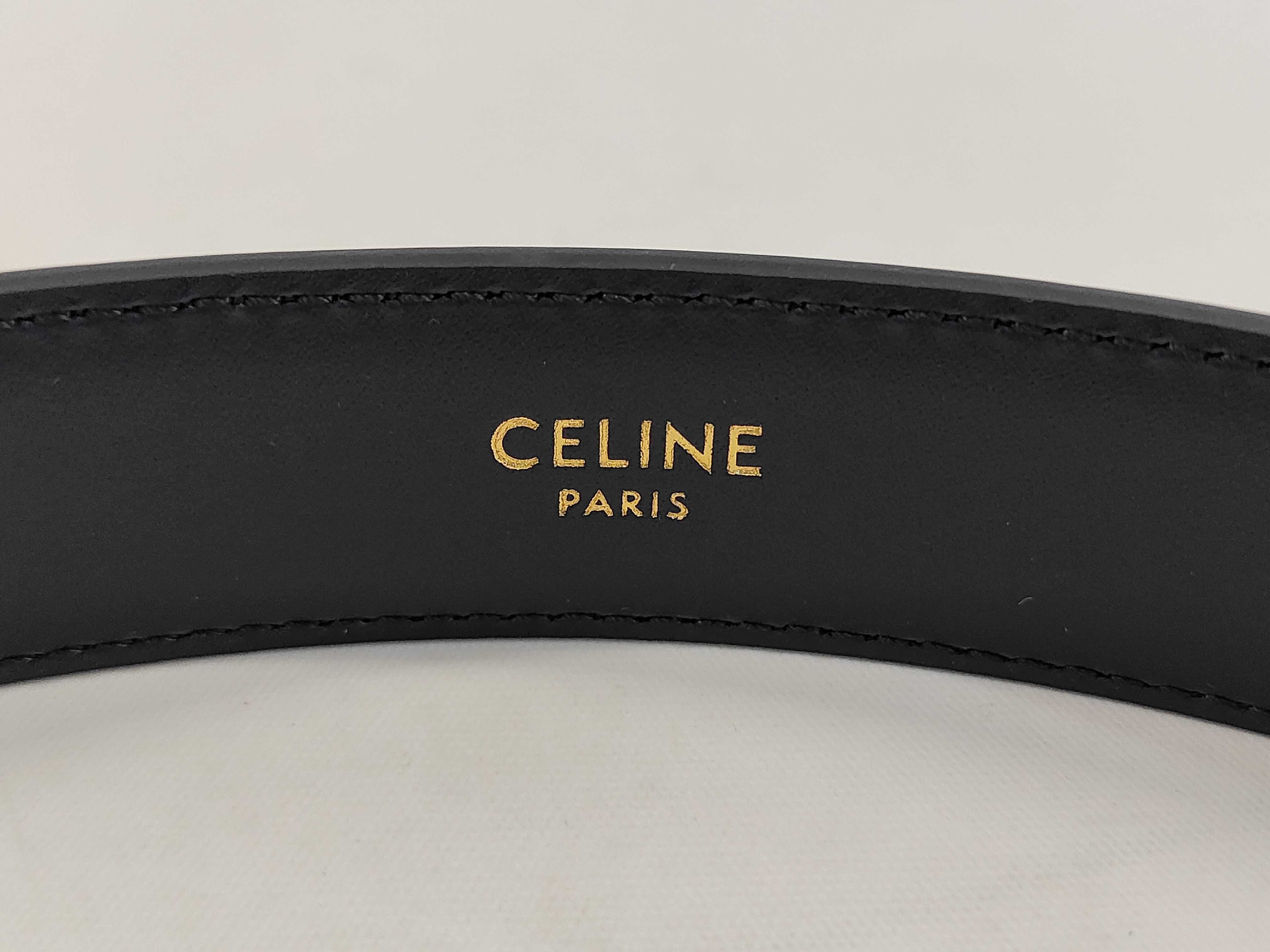 Triomphe Medium Navy 25mm Leather Belt — view 5