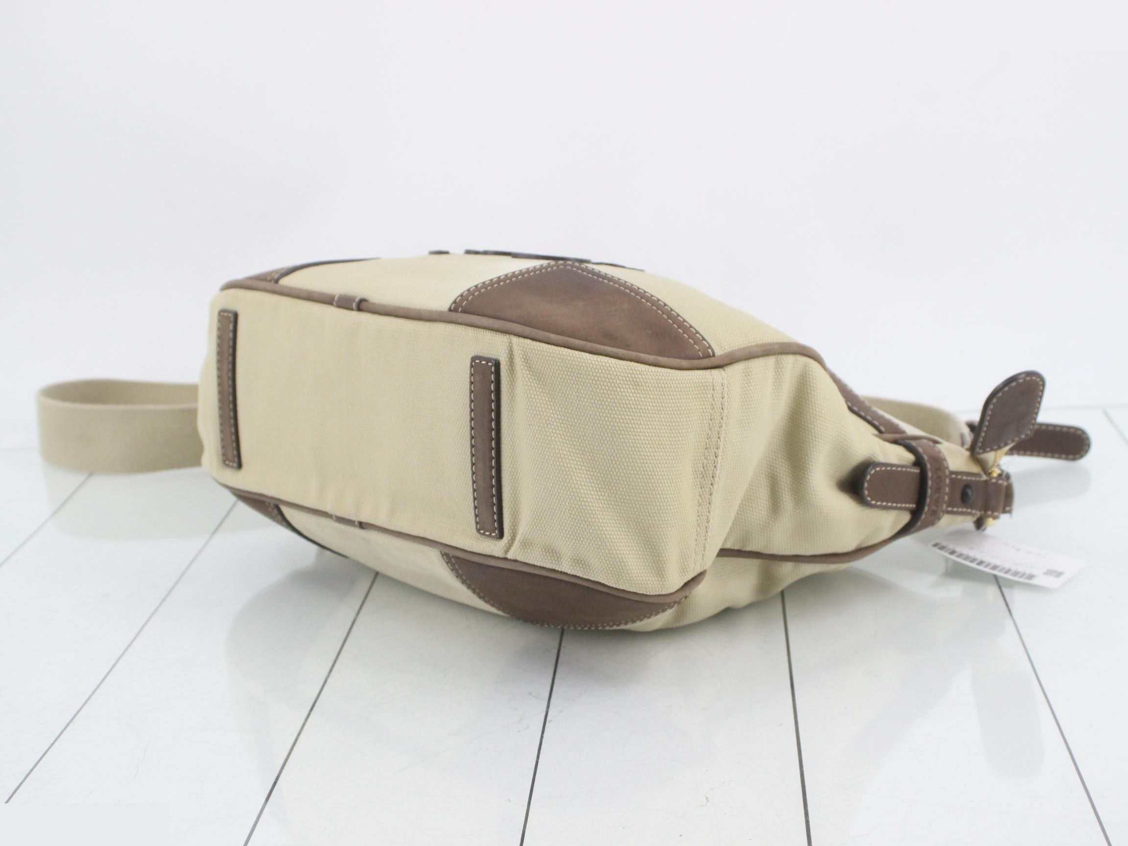 Anagram Shoulder Bag, Canvas and Leather, Beige and Brown — view 6