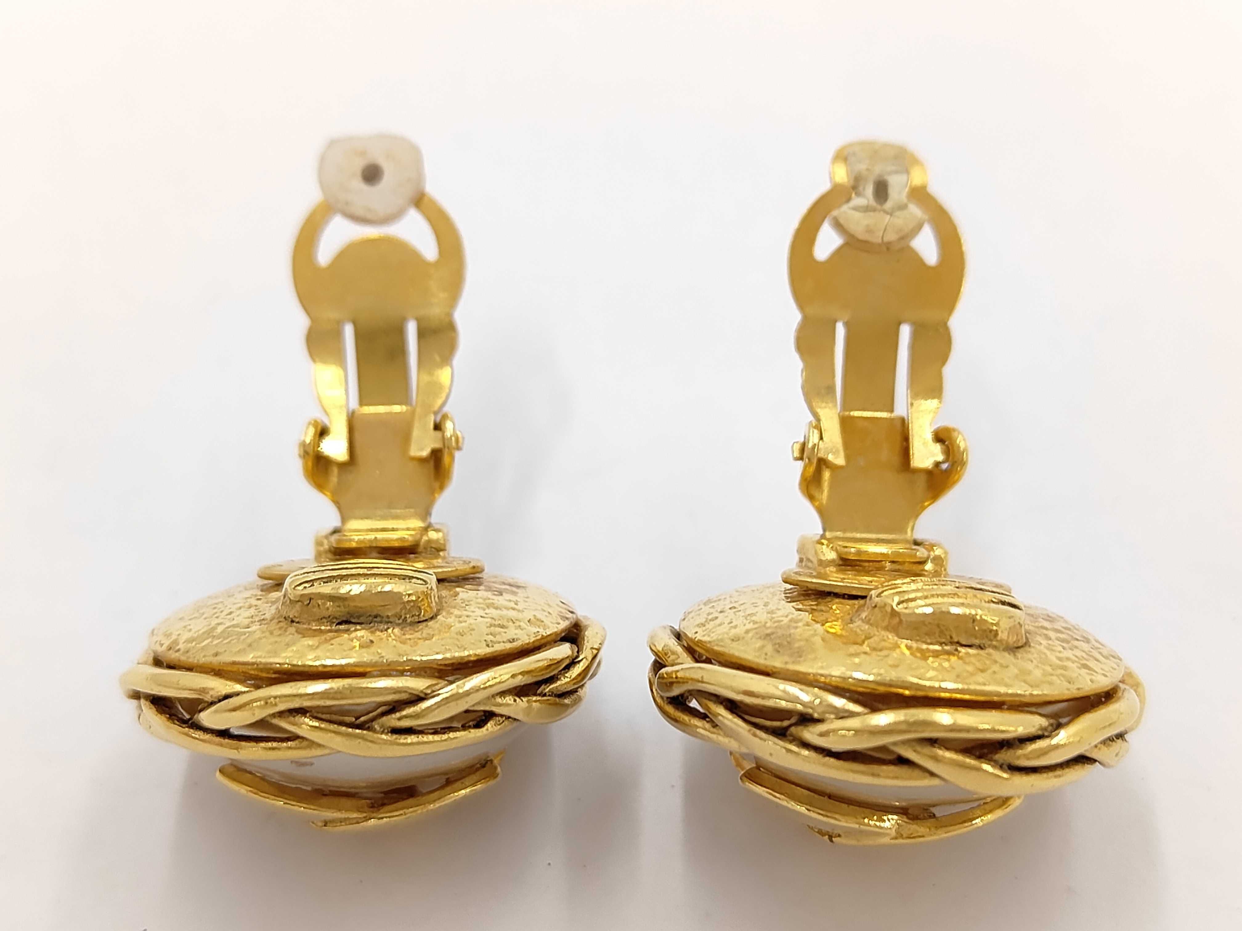Earrings, Chanel Coco Mark, Faux Pearl, 95p, 29.5g, Box Included. — view 5