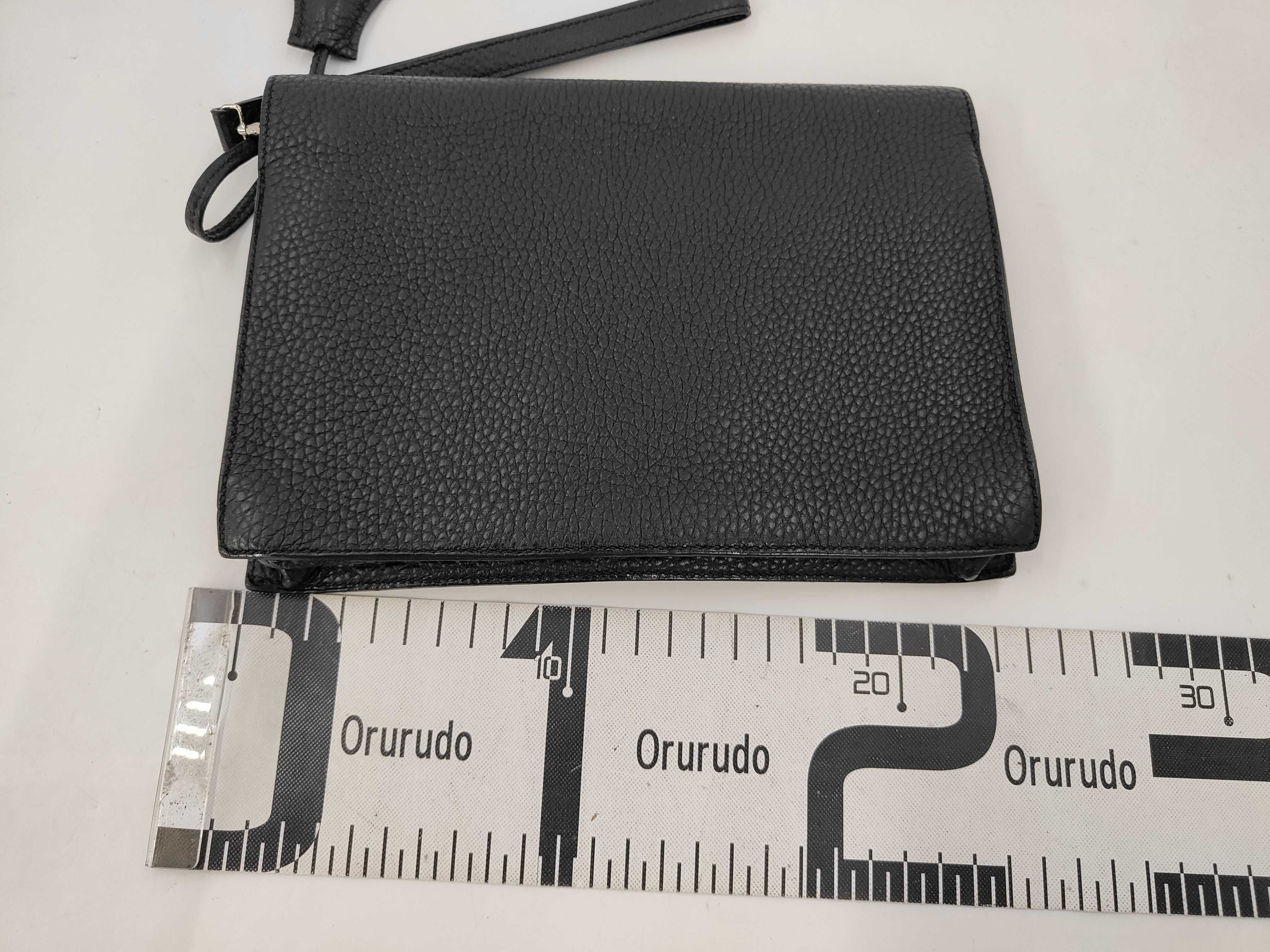 Pochette Jet Togo Leather Handbag, Black, Silver Hardware — view 2