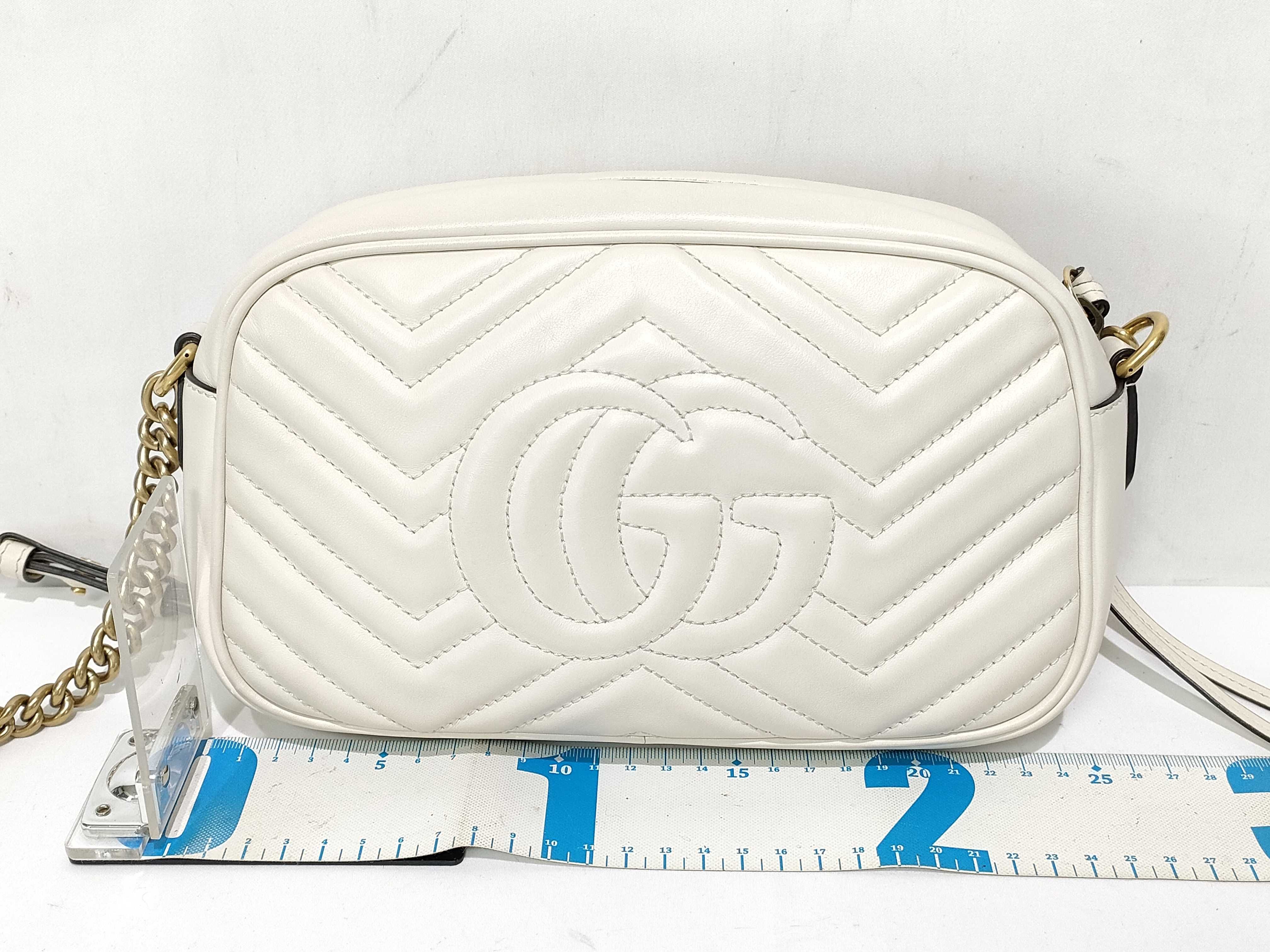 GG Marmont Small Matelasse Shoulder Bag White 447632 Shoulder Bag — view 2