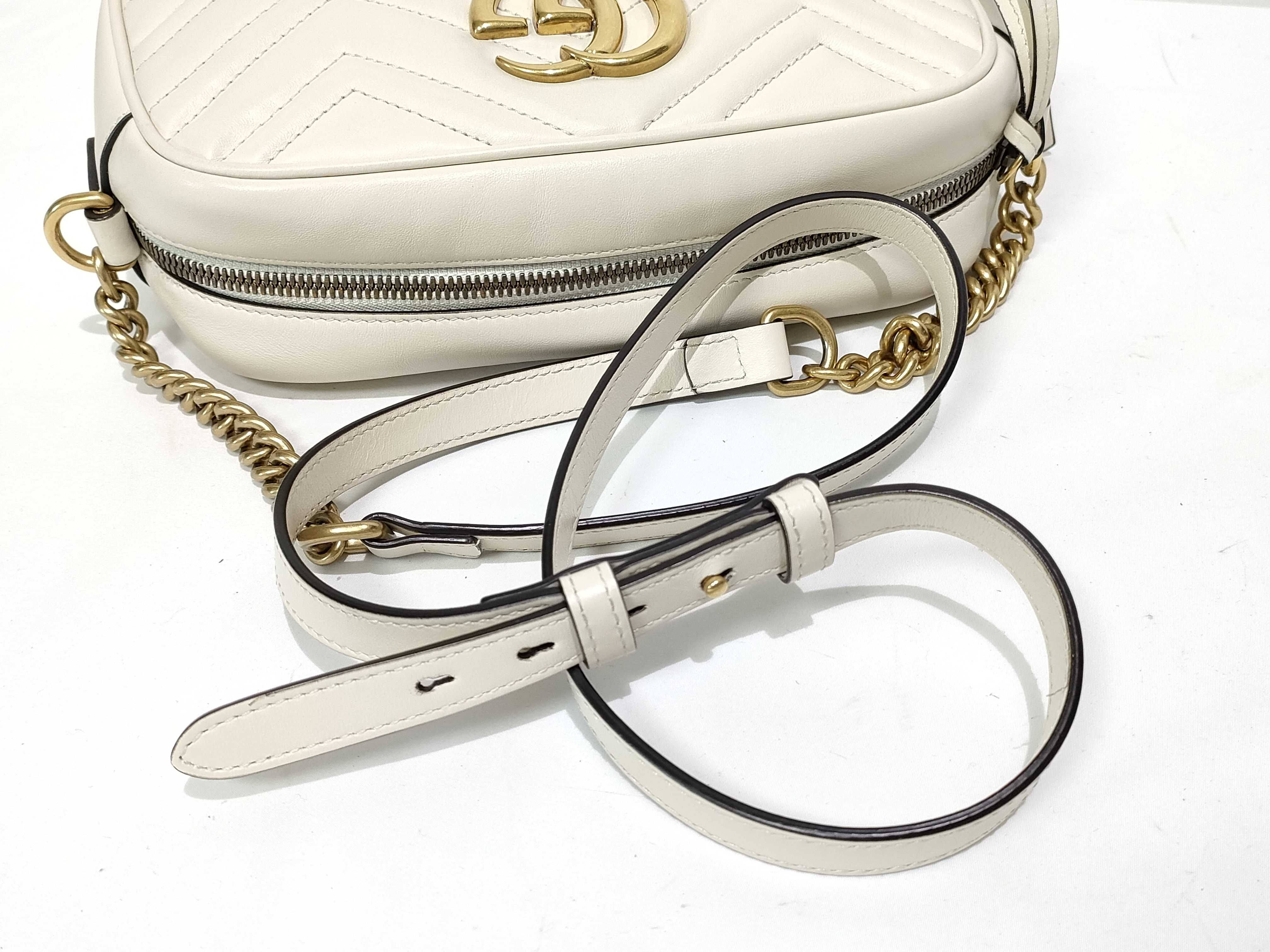 GG Marmont Small Matelasse Shoulder Bag White 447632 Shoulder Bag — view 3