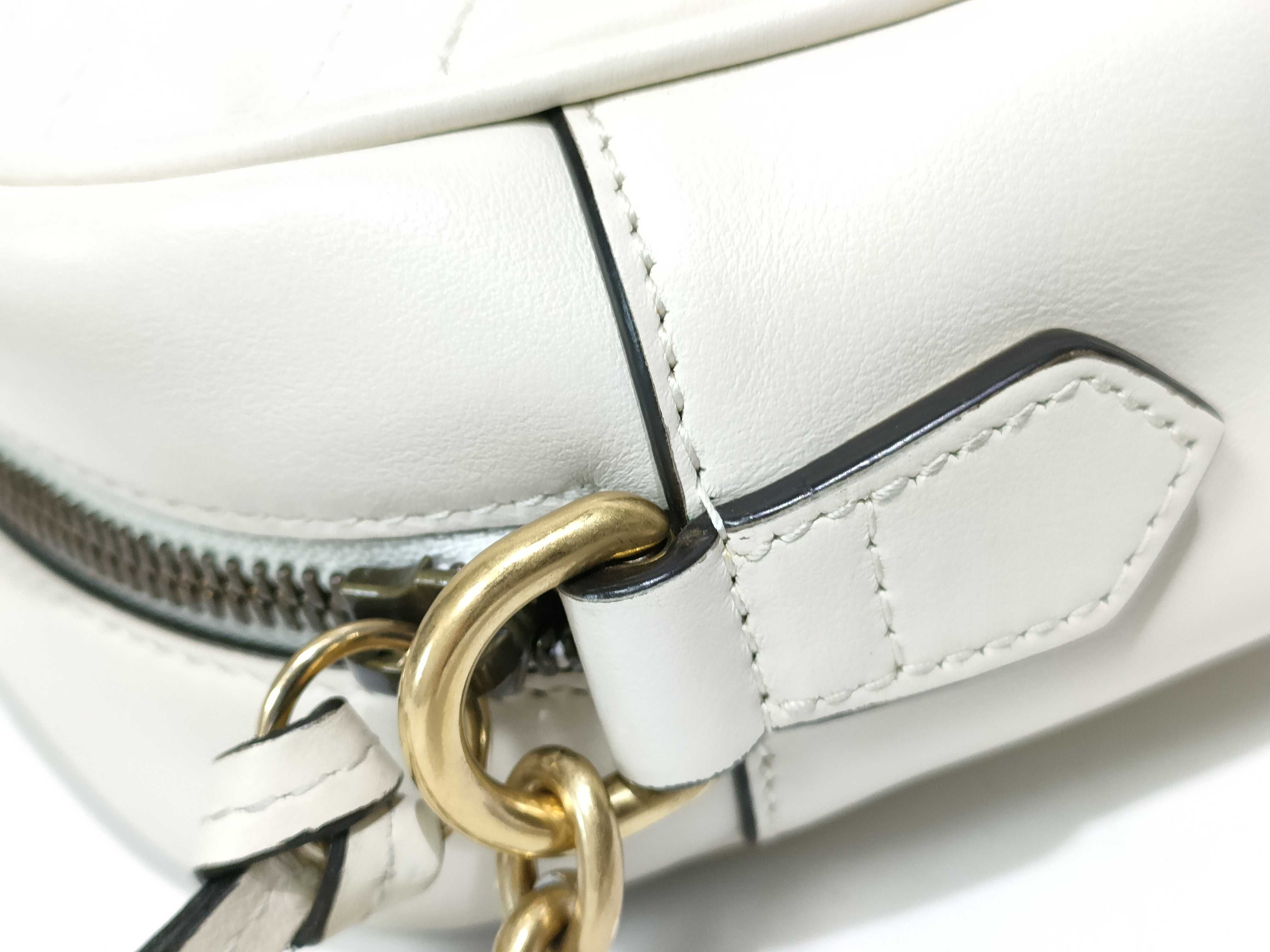 GG Marmont Small Matelasse Shoulder Bag White 447632 Shoulder Bag — view 5