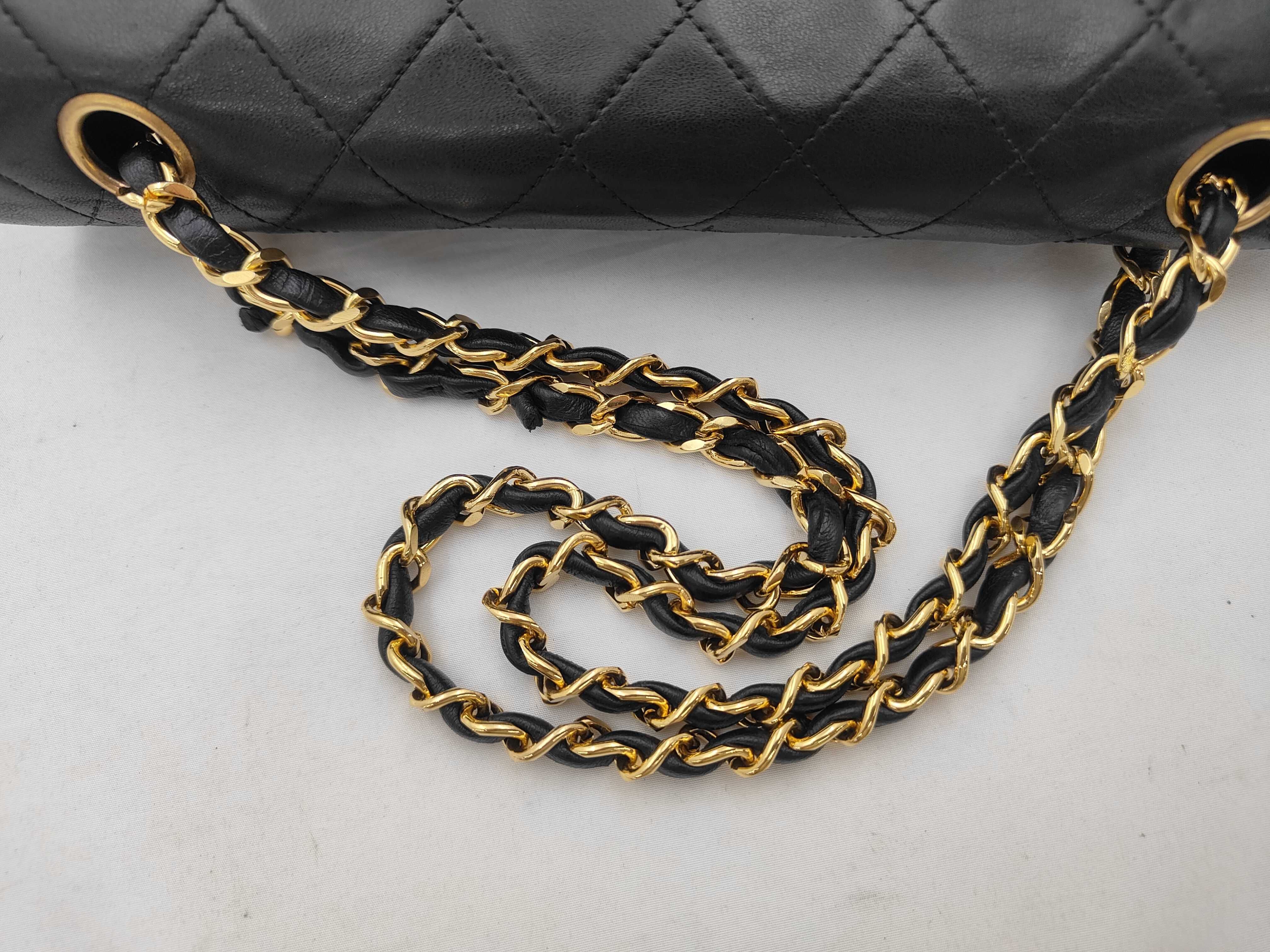 Matelassé Lambskin Double Flap Chain Shoulder Bag (with seal) — view 3