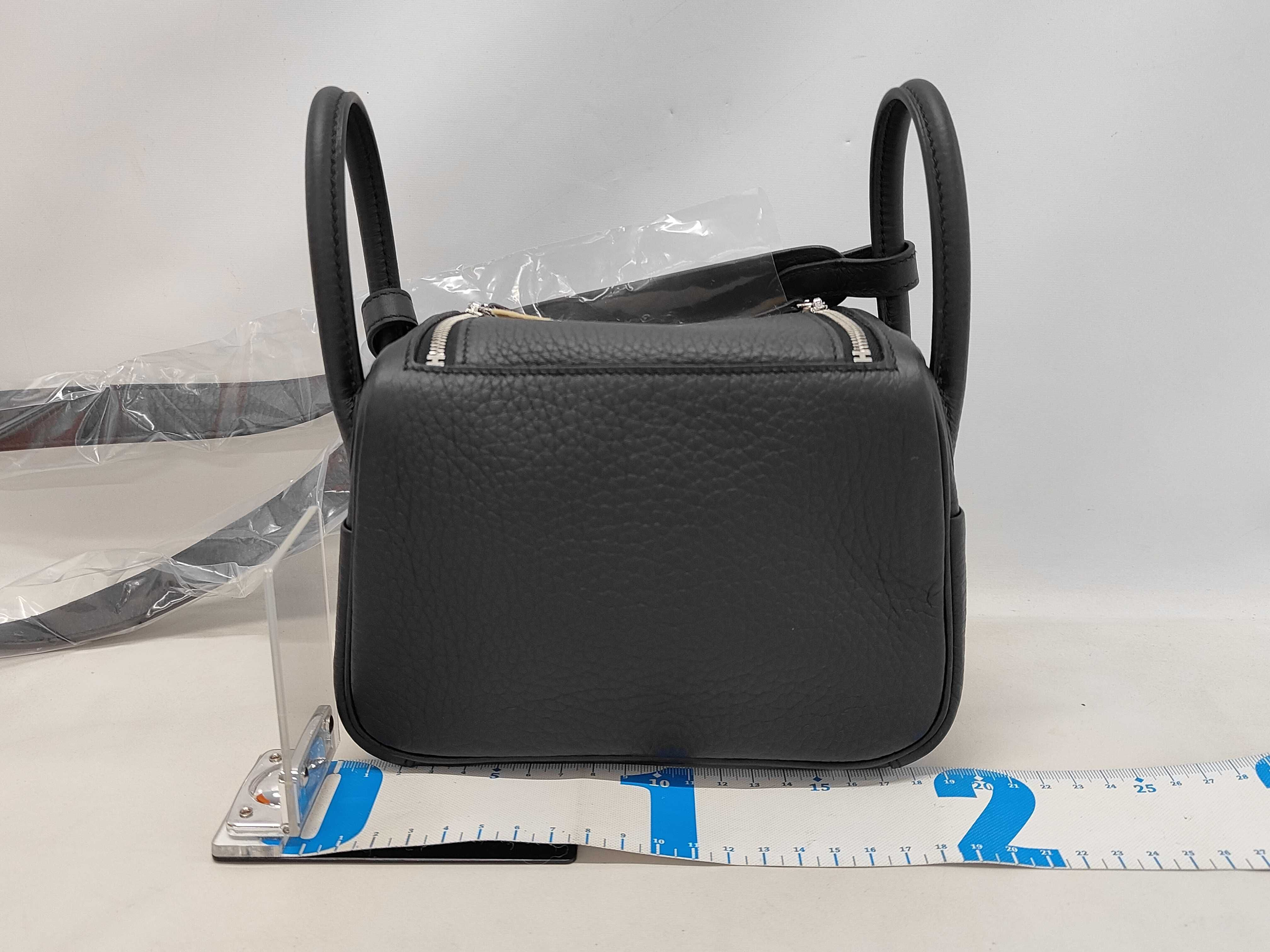 Mini Lindy 2 Shoulder Bag, Taurillon Clemence Leather, Black with Silver Hardware, K Stamp — view 2