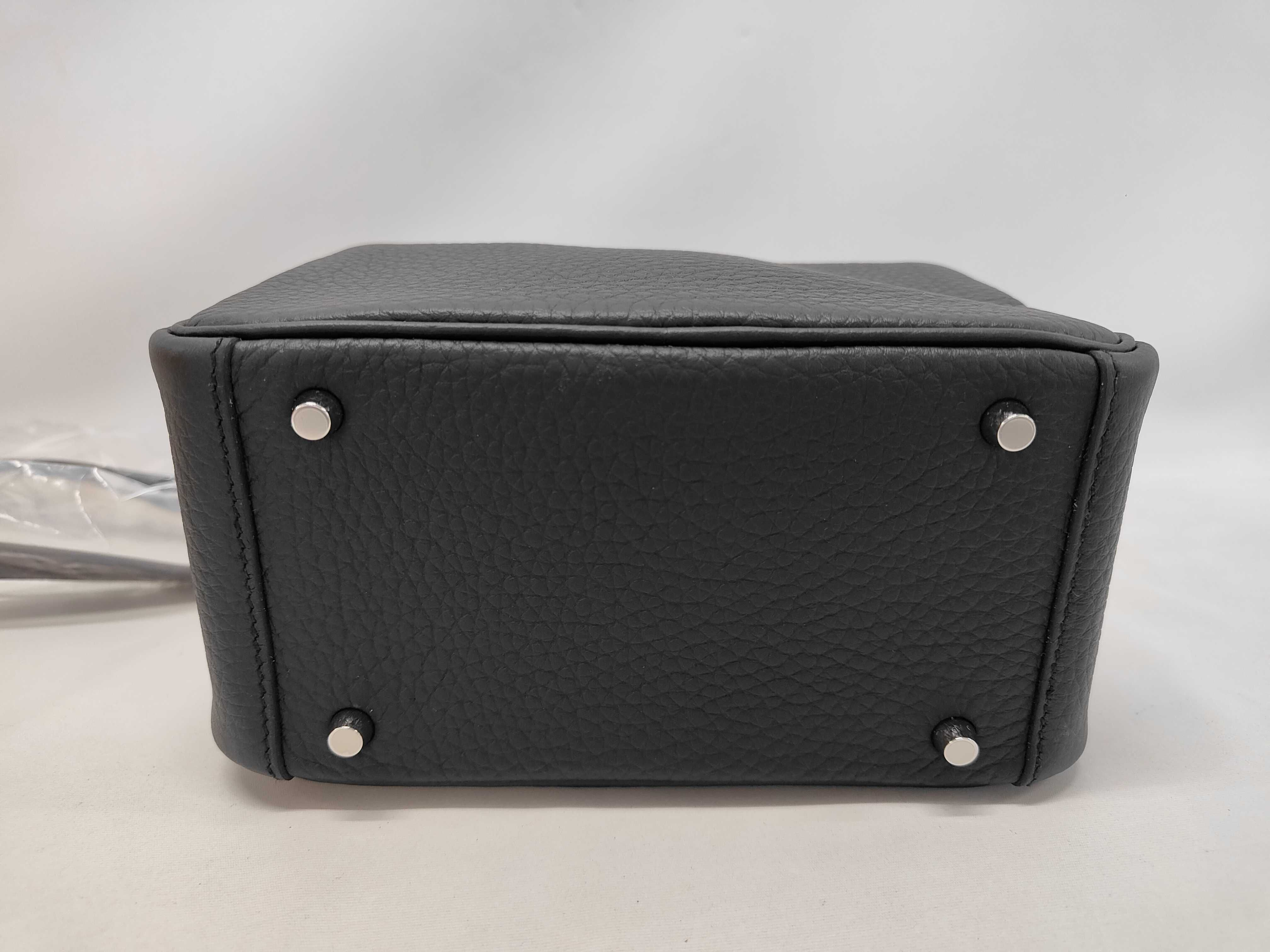 Mini Lindy 2 Shoulder Bag, Taurillon Clemence Leather, Black with Silver Hardware, K Stamp — view 3