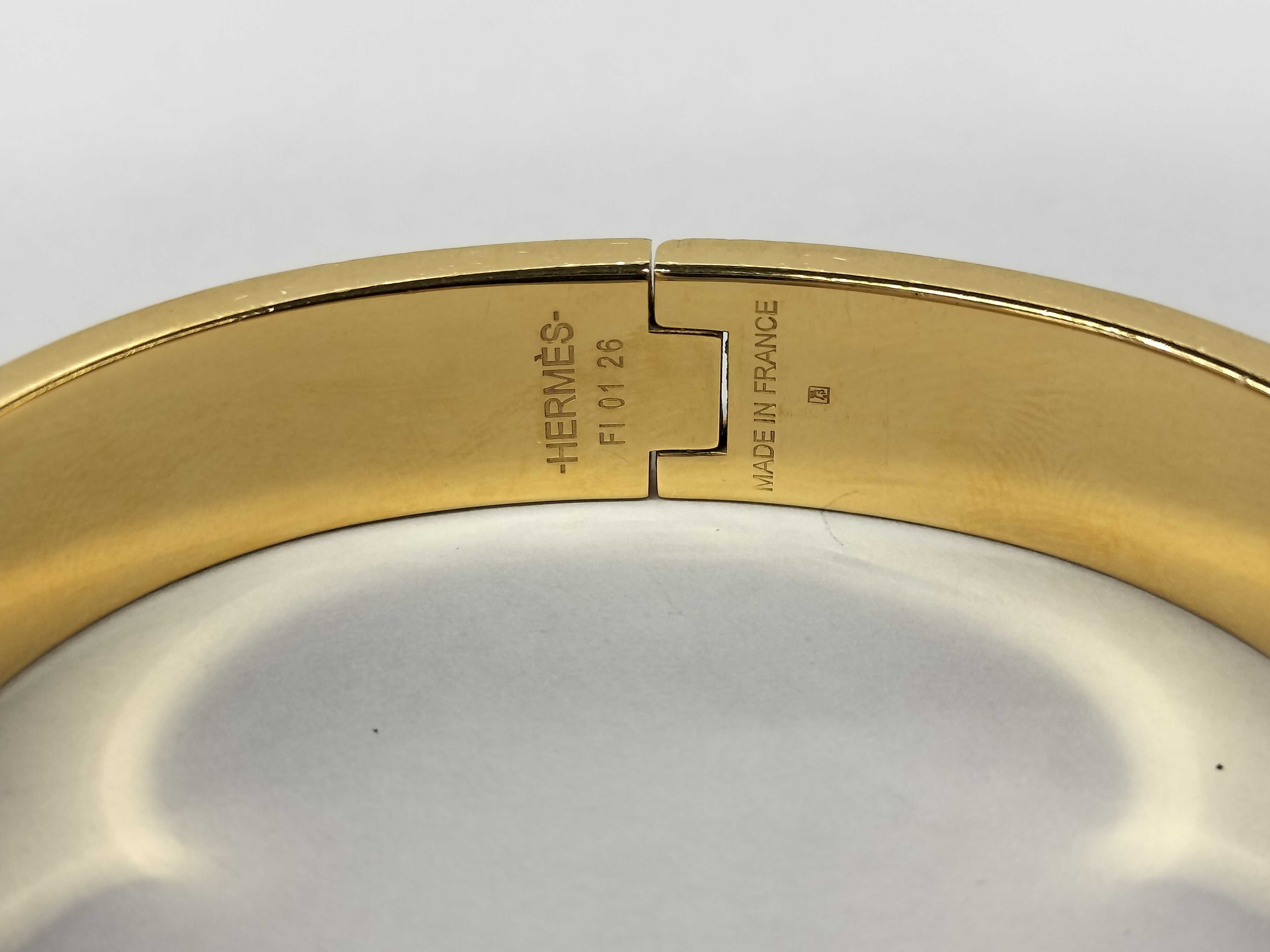 Hermès Clic Clac Gold Bracelet Bracelet/Bangle — view 4