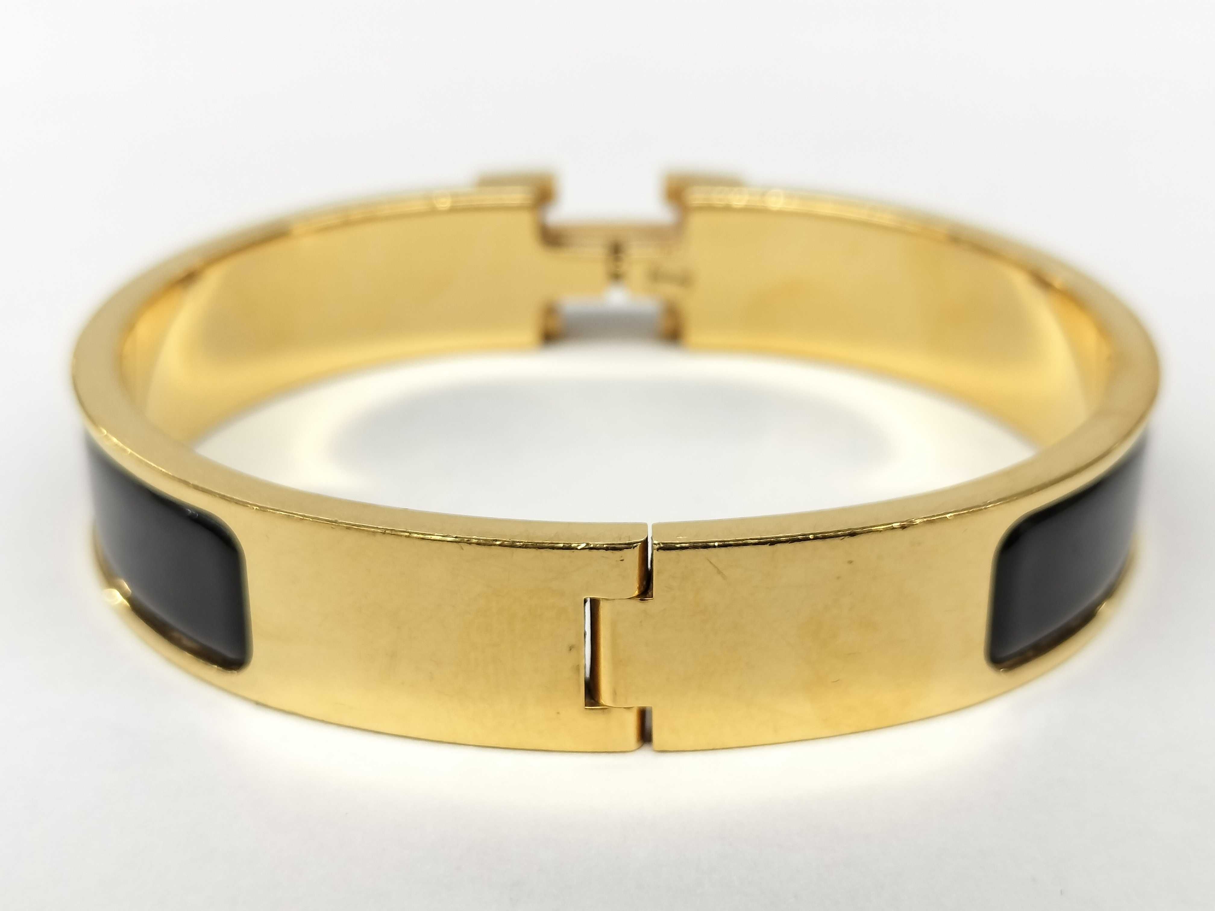 Hermès Clic Clac Gold Bracelet Bracelet/Bangle — view 7