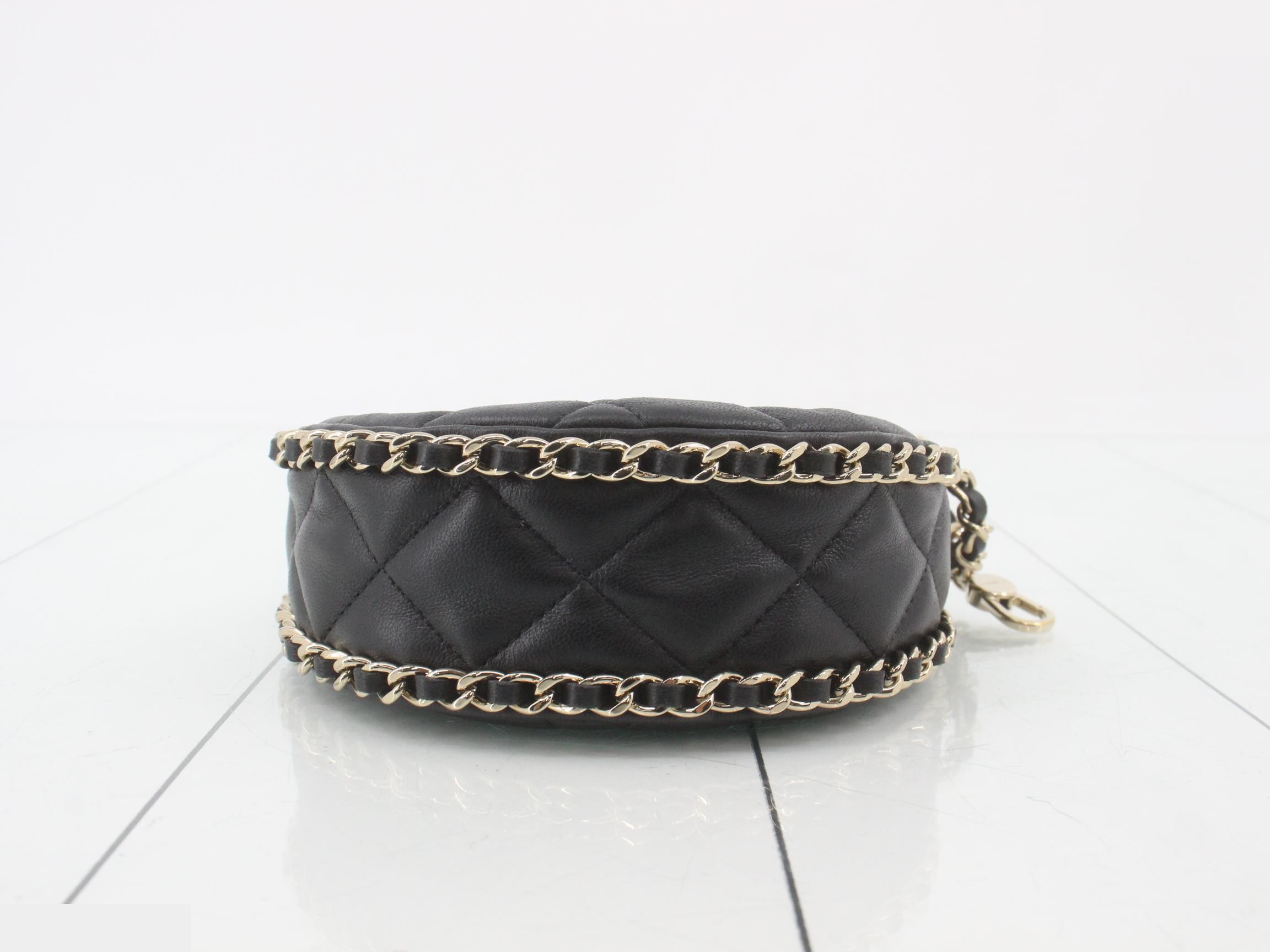 Matelassé Hobo Chain Shoulder Bag with Random Plate Design — view 3