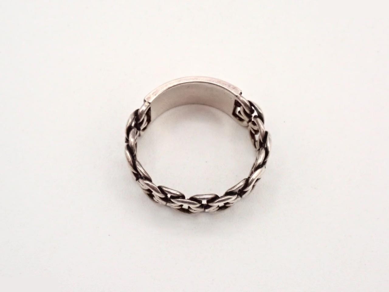 Engraved Chain Ring, Silver Color, #22.5 — view 3