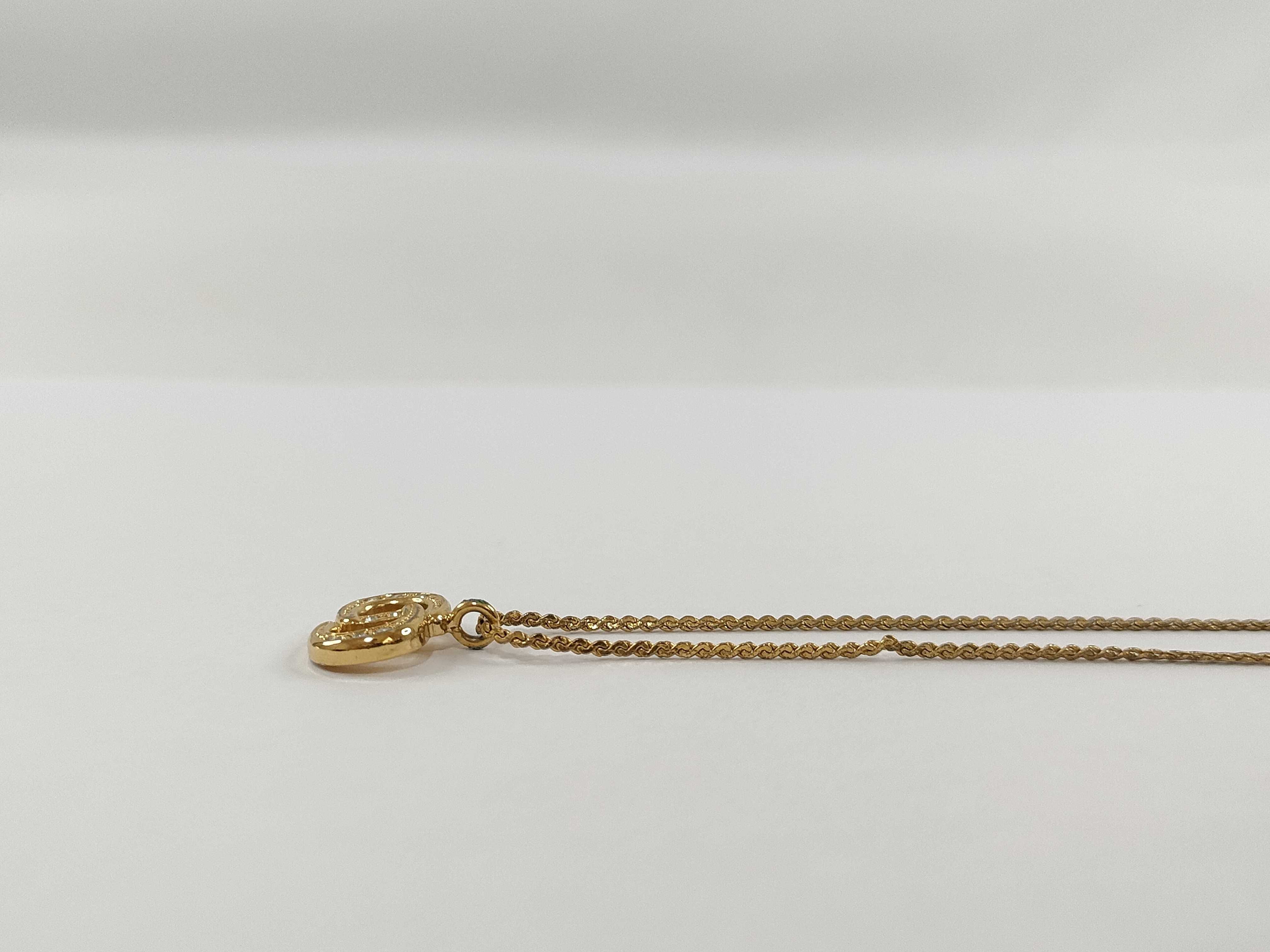 Gold Necklace CD Logo Rhinestone Necklace — view 3