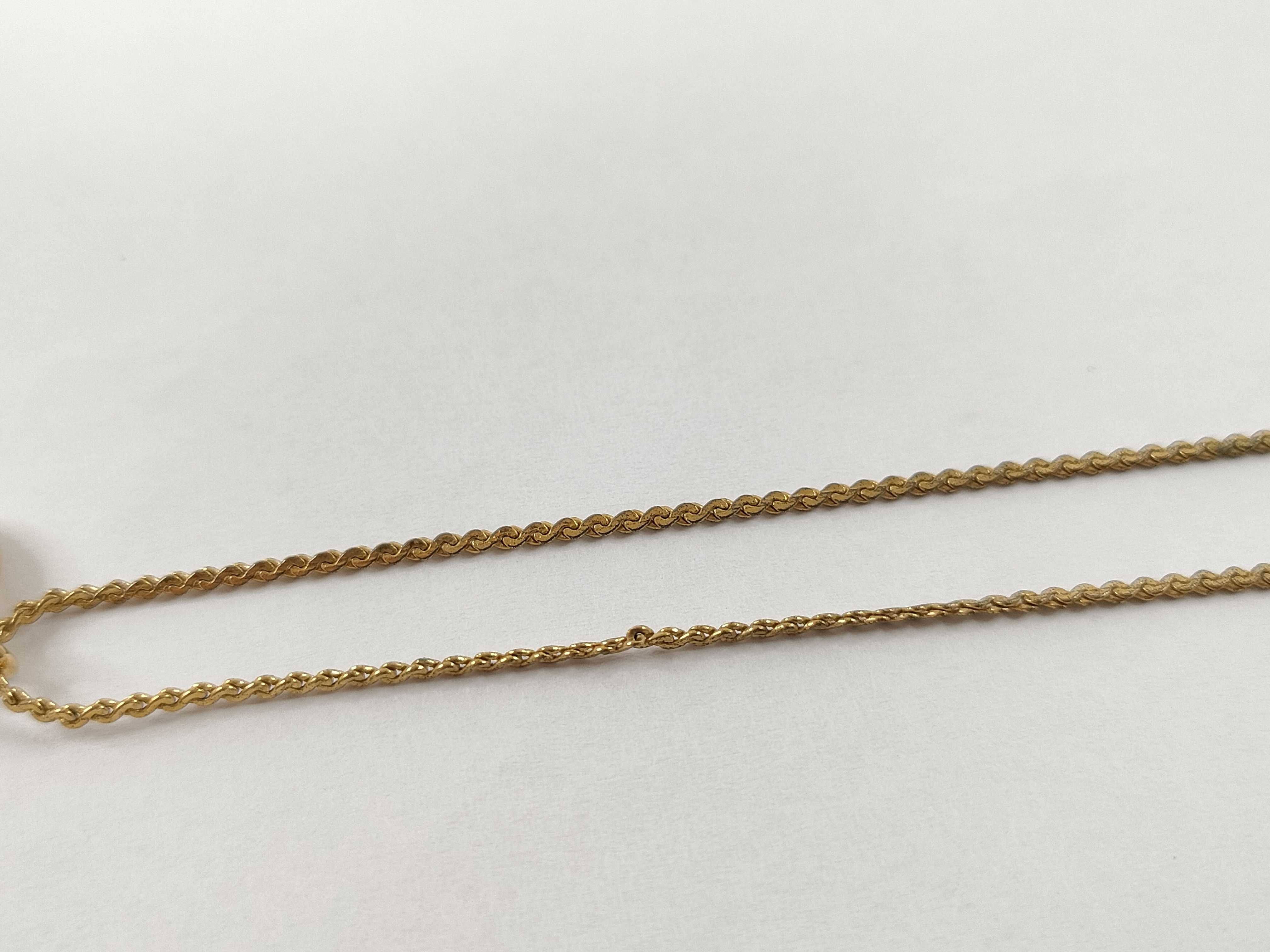 Gold Necklace CD Logo Rhinestone Necklace — view 4