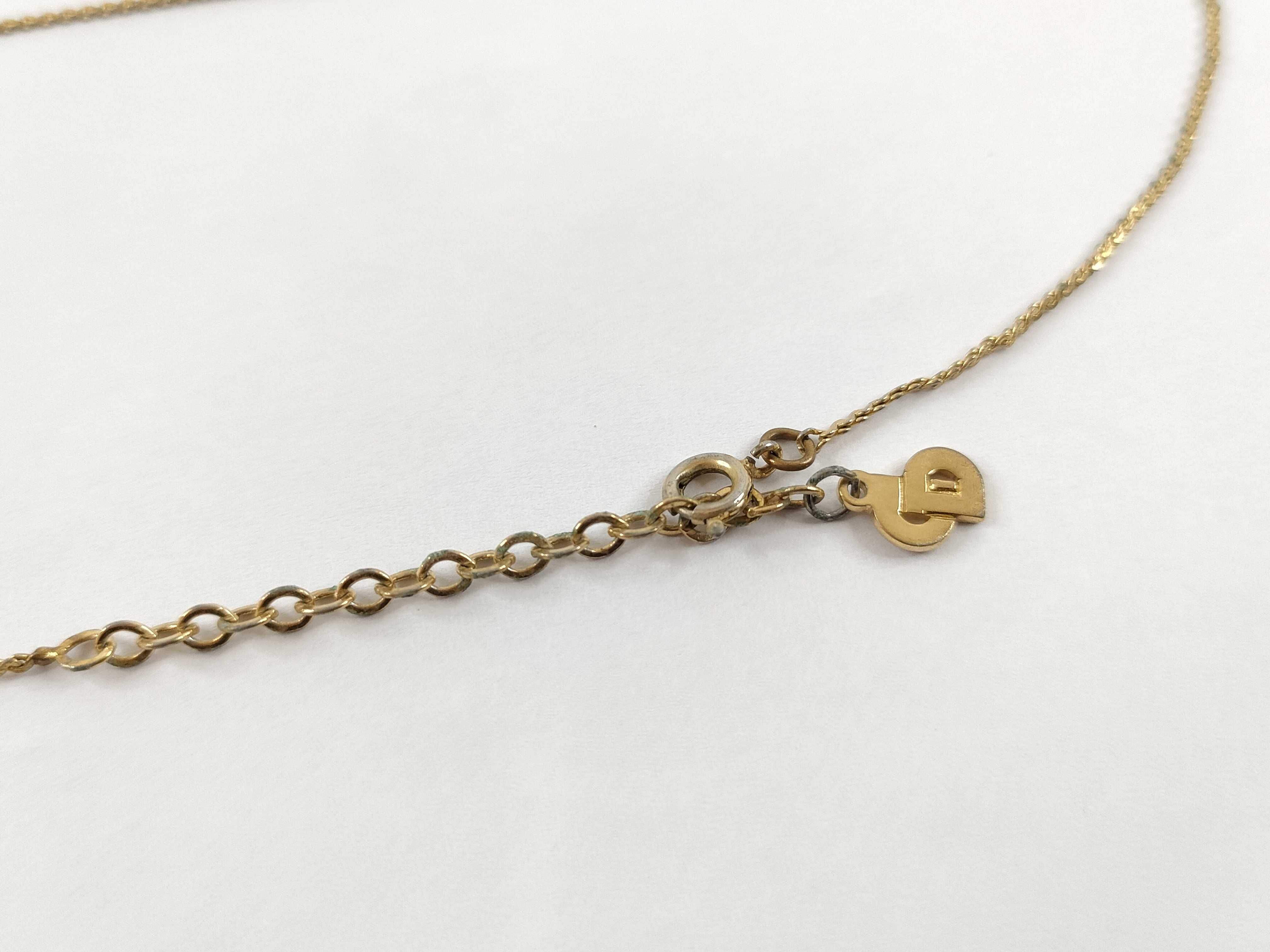 Gold Necklace CD Logo Rhinestone Necklace — view 5