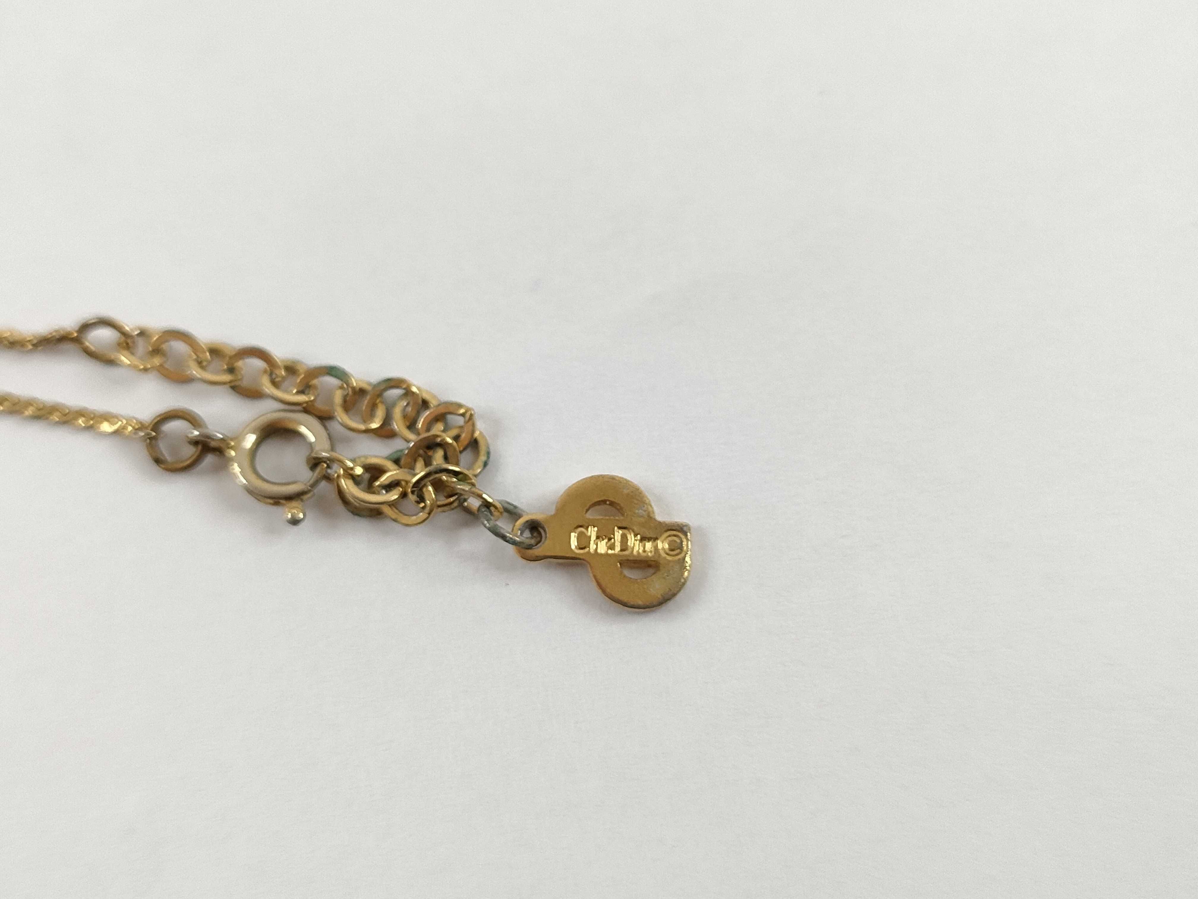 Gold Necklace CD Logo Rhinestone Necklace — view 8