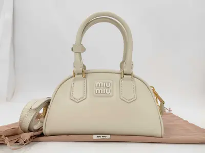 Arcadi Leather Bag, White Handbag