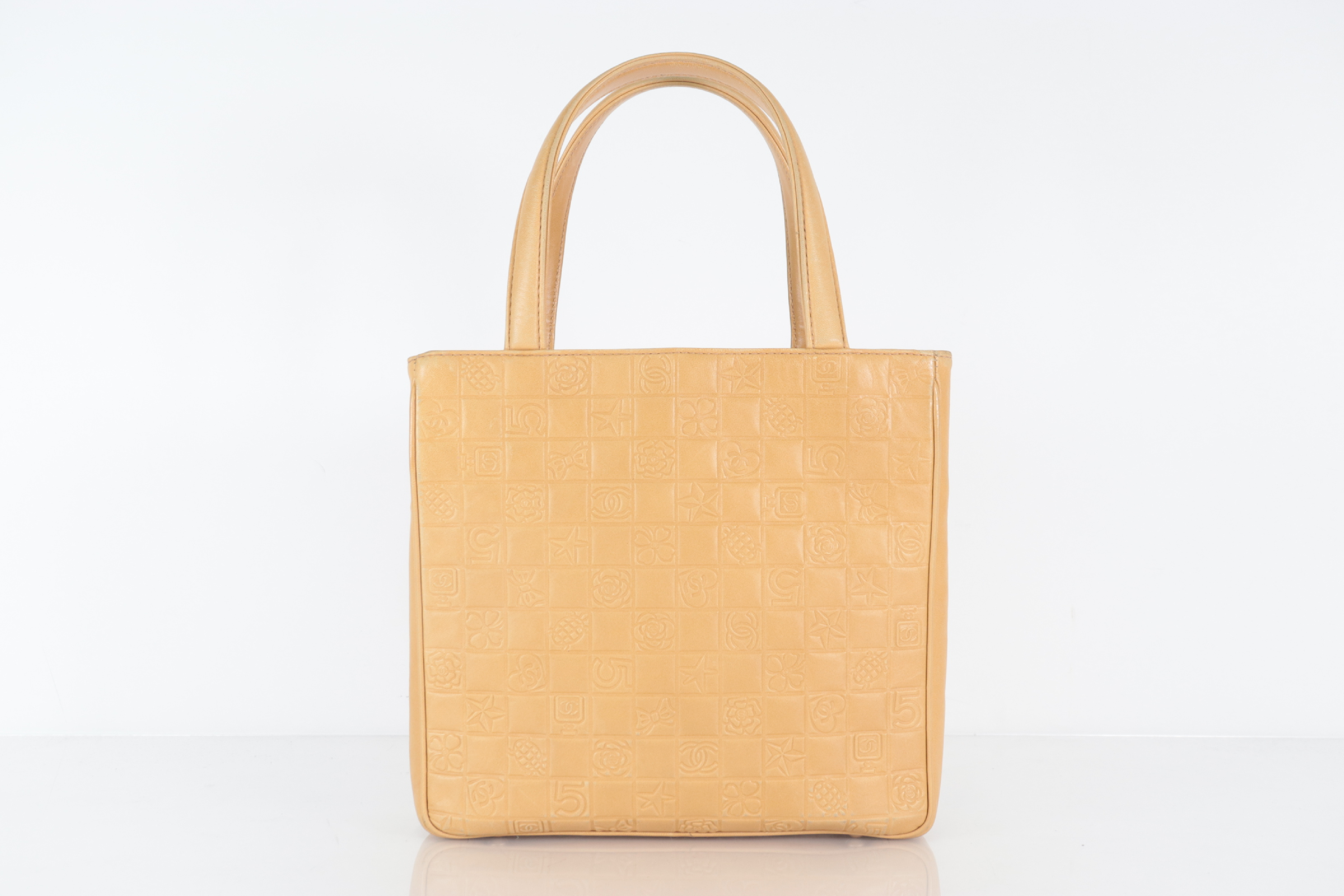 Camellia Lambskin Tote Bag, Beige, Series 8 — view 2