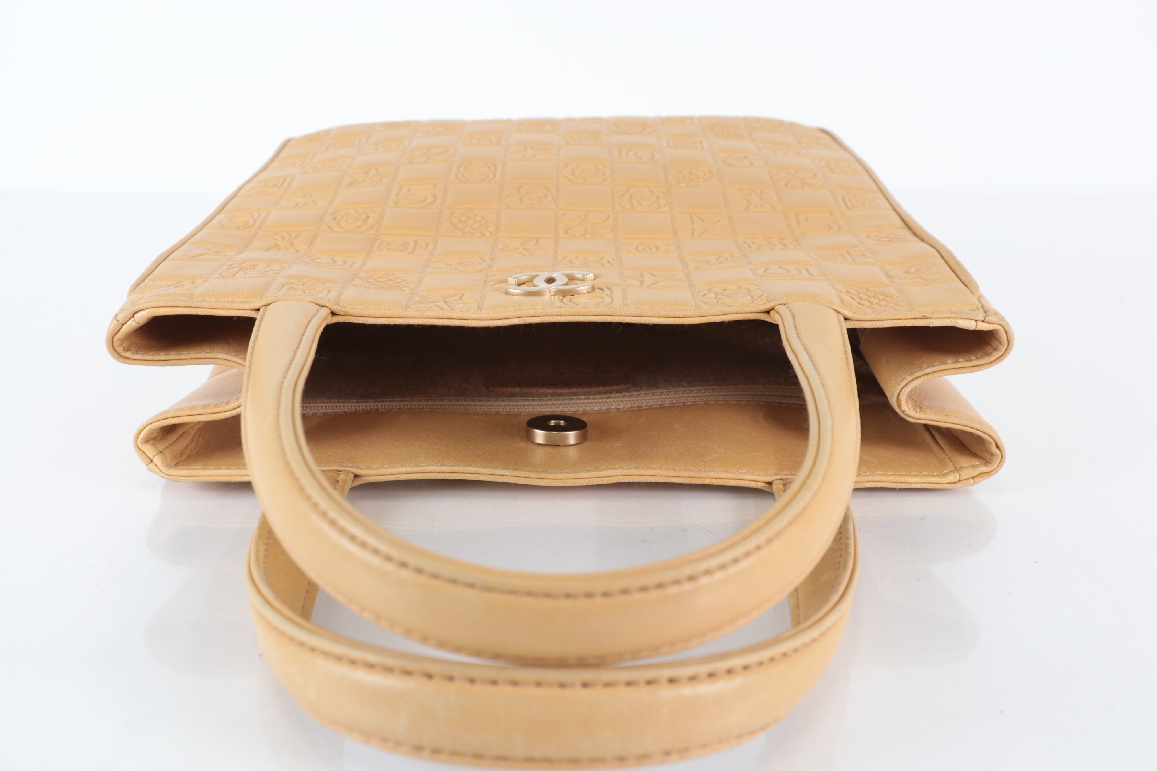Camellia Lambskin Tote Bag, Beige, Series 8 — view 6