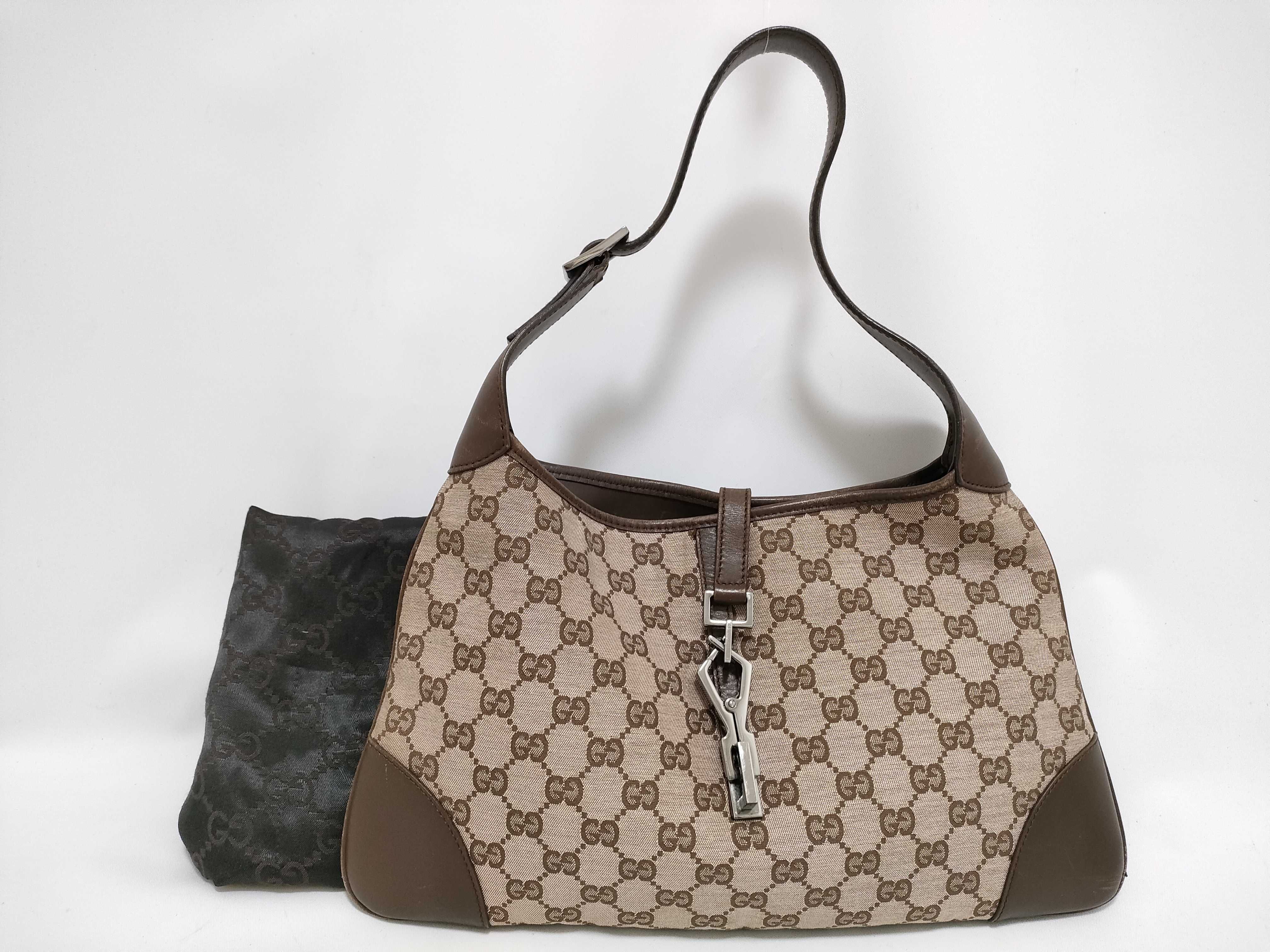 GG Canvas Shoulder Bag, 001.4057, One-Shoulder Bag, Jackie GG Canvas, Brown Shoulder Bag