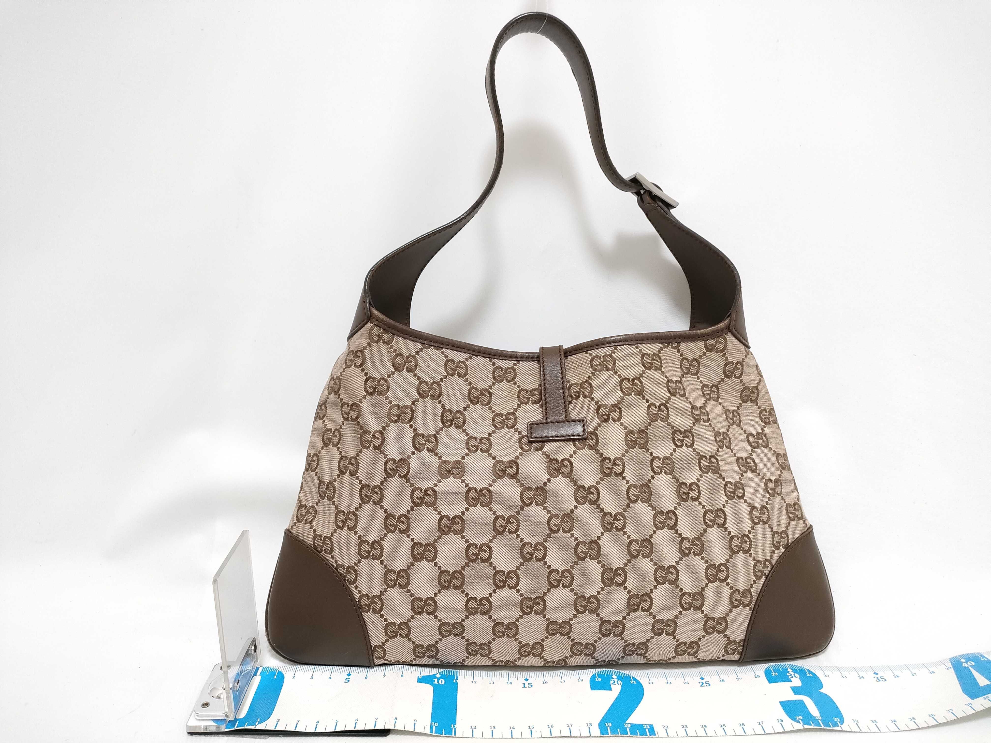 GG Canvas Shoulder Bag, 001.4057, One-Shoulder Bag, Jackie GG Canvas, Brown Shoulder Bag — view 2