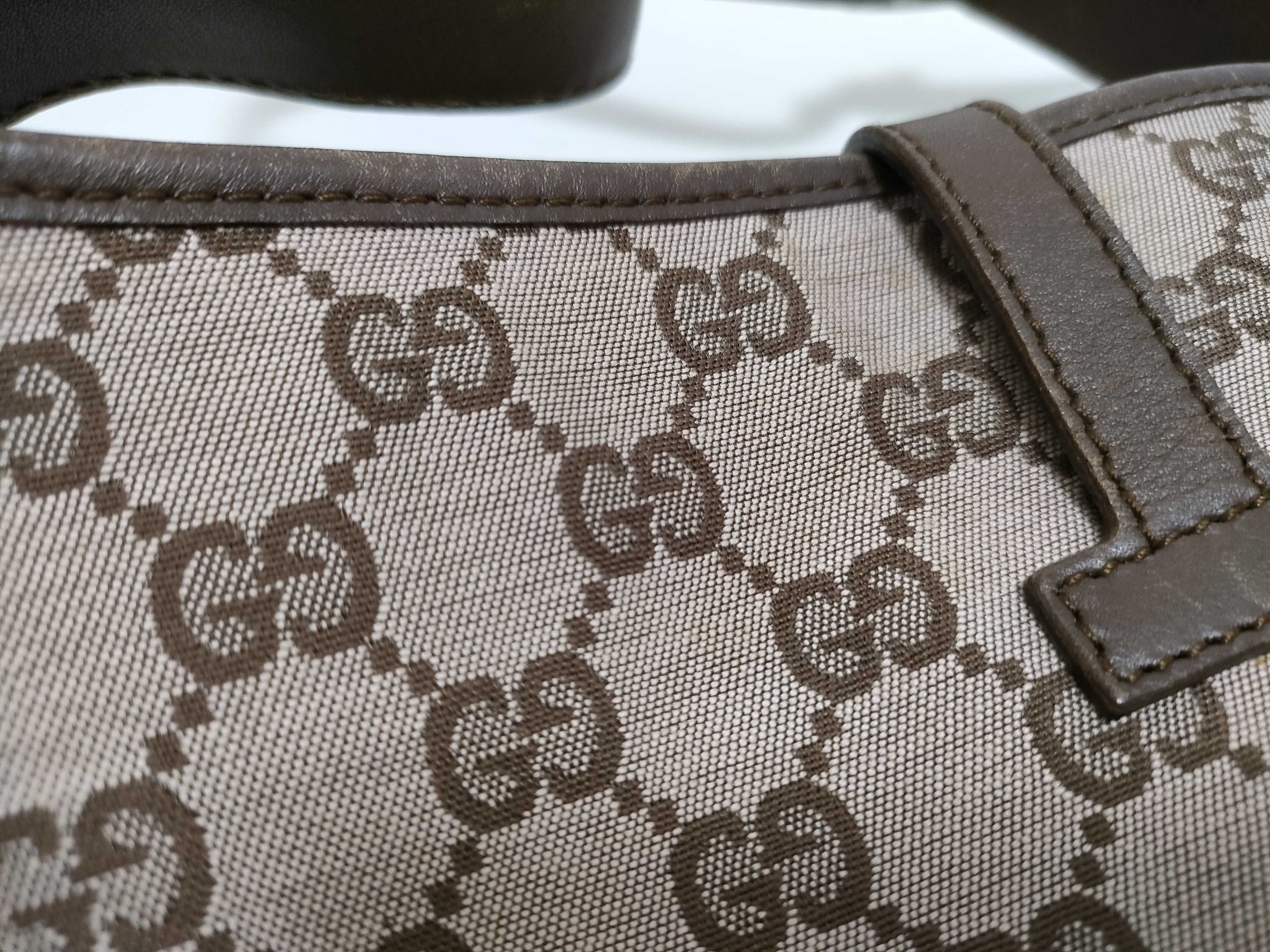 GG Canvas Shoulder Bag, 001.4057, One-Shoulder Bag, Jackie GG Canvas, Brown Shoulder Bag — view 14