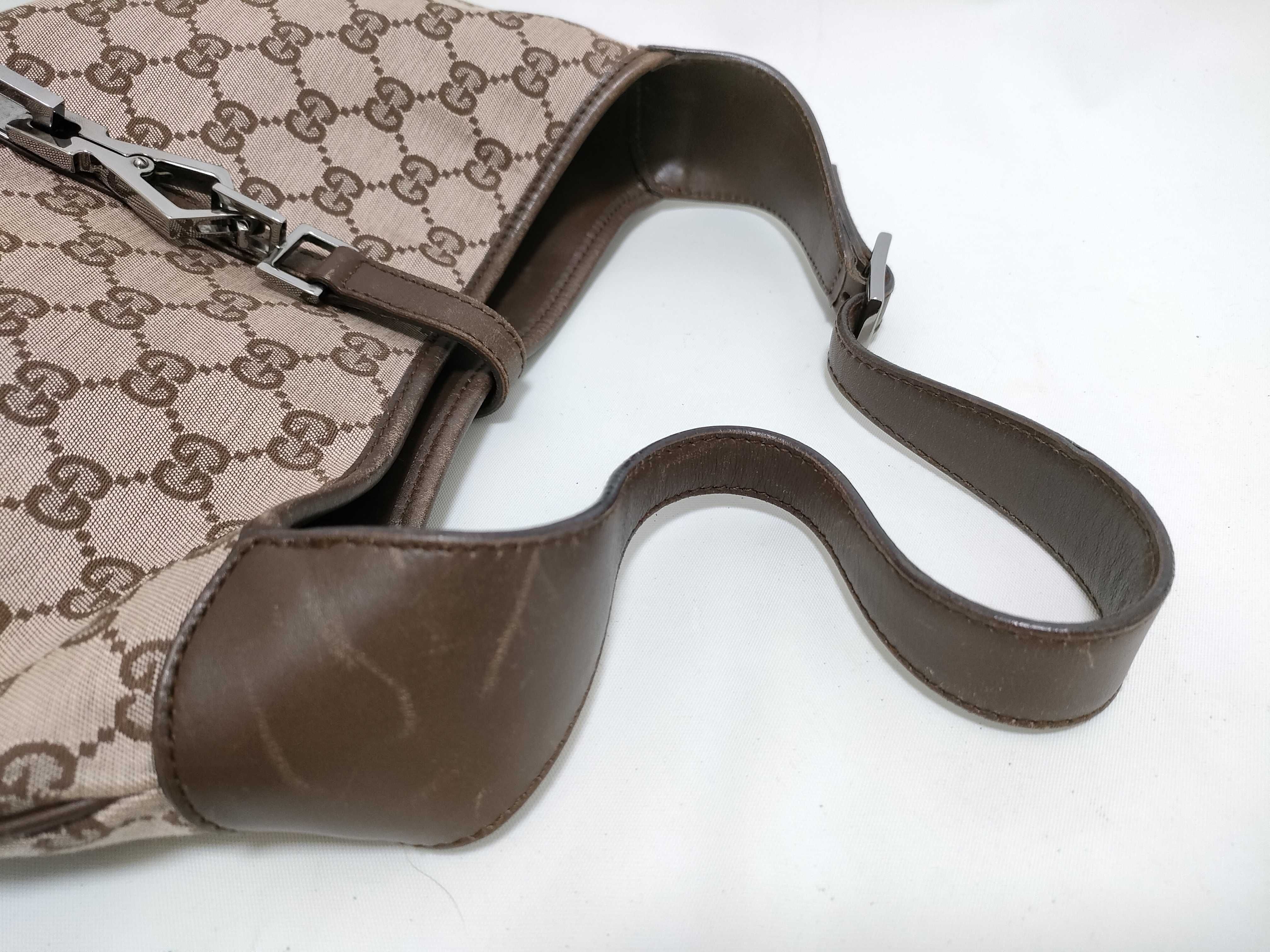 GG Canvas Shoulder Bag, 001.4057, One-Shoulder Bag, Jackie GG Canvas, Brown Shoulder Bag — view 3