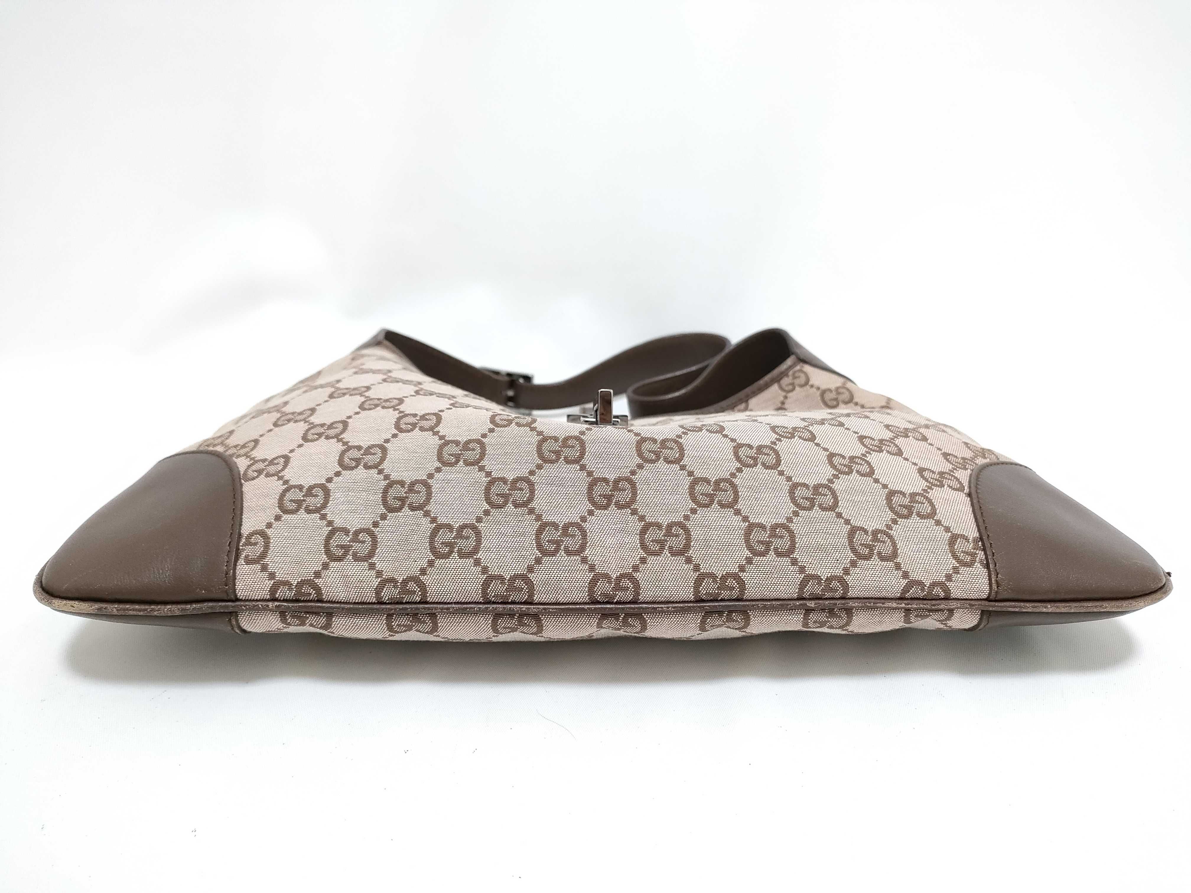 GG Canvas Shoulder Bag, 001.4057, One-Shoulder Bag, Jackie GG Canvas, Brown Shoulder Bag — view 7
