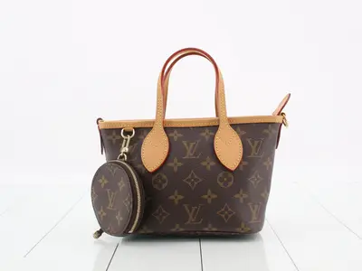 Neverfull BB Rose Peony RFID Strap & Pouch Included