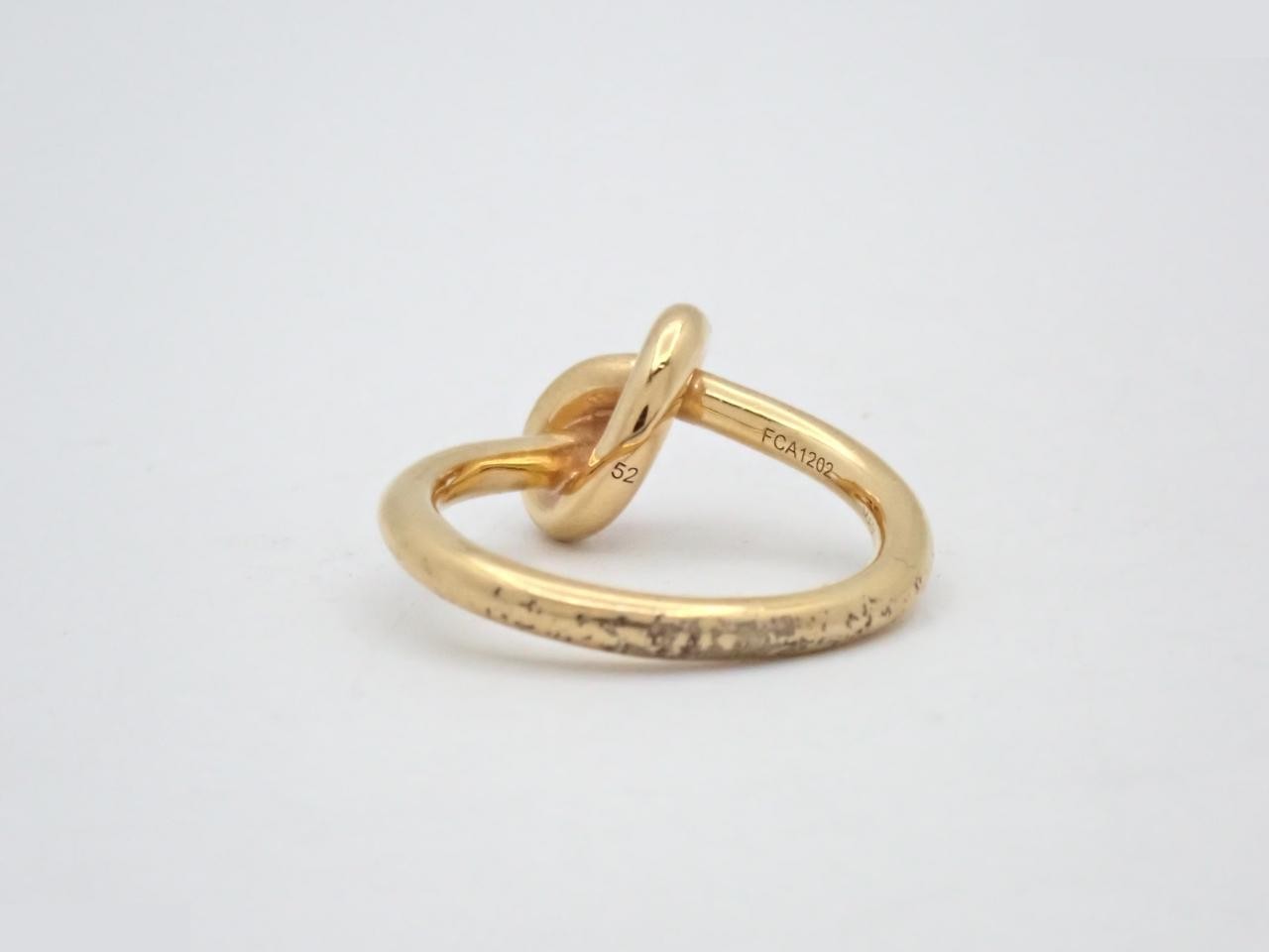 Knot Ring, Engraved 52, Actual Size #8, Gold — view 2