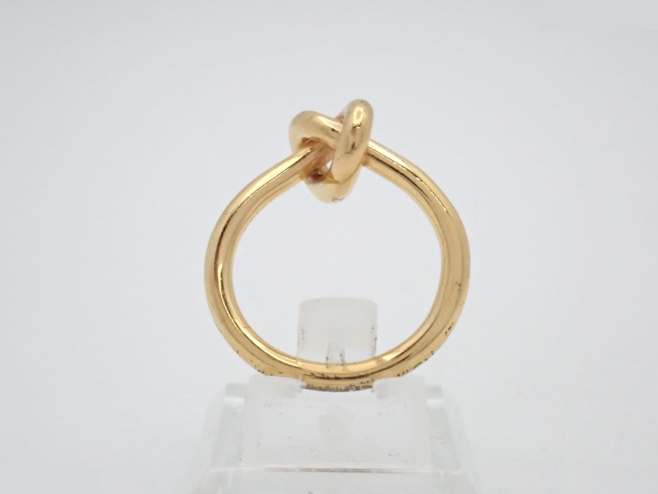 Knot Ring, Engraved 52, Actual Size #8, Gold — view 3
