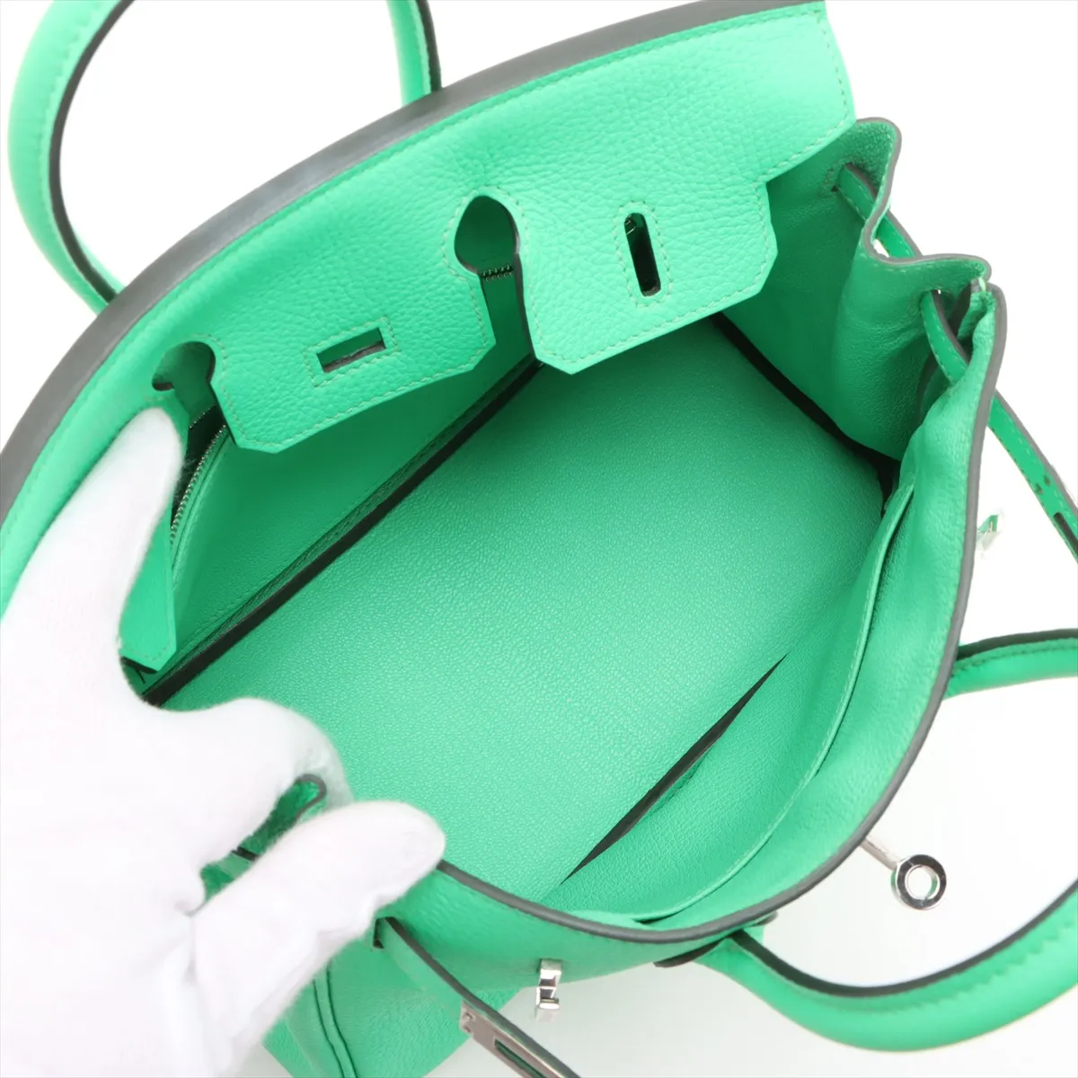 [Individually wrapped] Hermes Birkin 25 LeTourne Togo Vert Comic Silver Hardware B:2023 — view 7