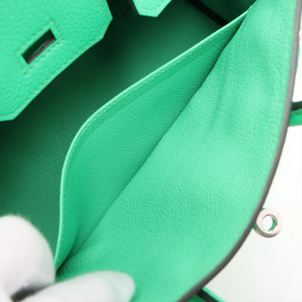 [Individually wrapped] Hermes Birkin 25 LeTourne Togo Vert Comic Silver Hardware B:2023 — view 8