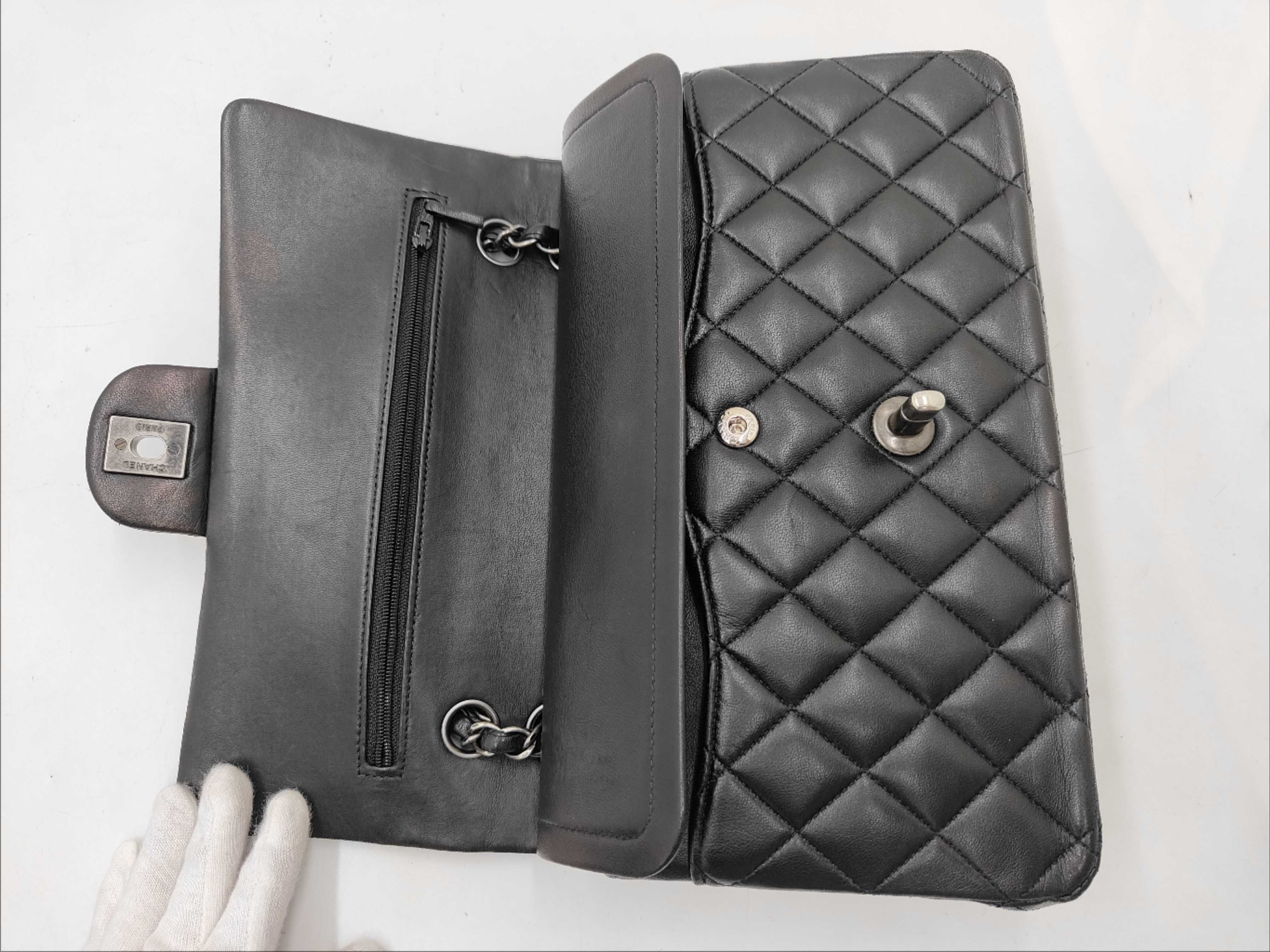 Matelassé Double Flap Chain Shoulder Bag — view 8