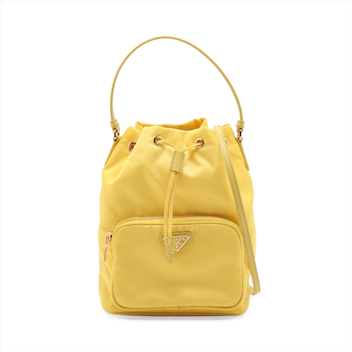 Tessuto Nylon x Leather 2-Way Handbag, Yellow