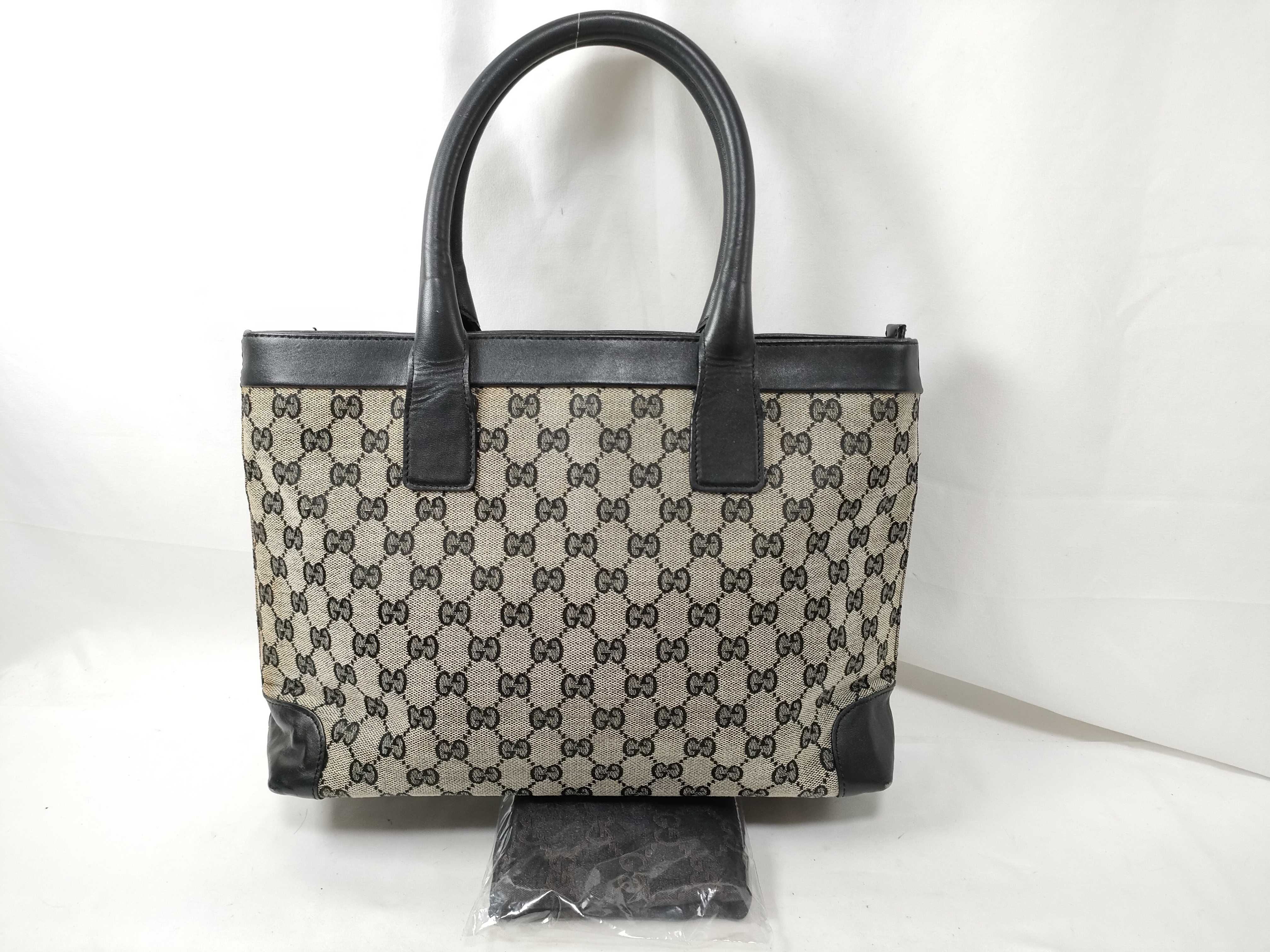 GG Canvas Tote Bag, Black Tote Bag