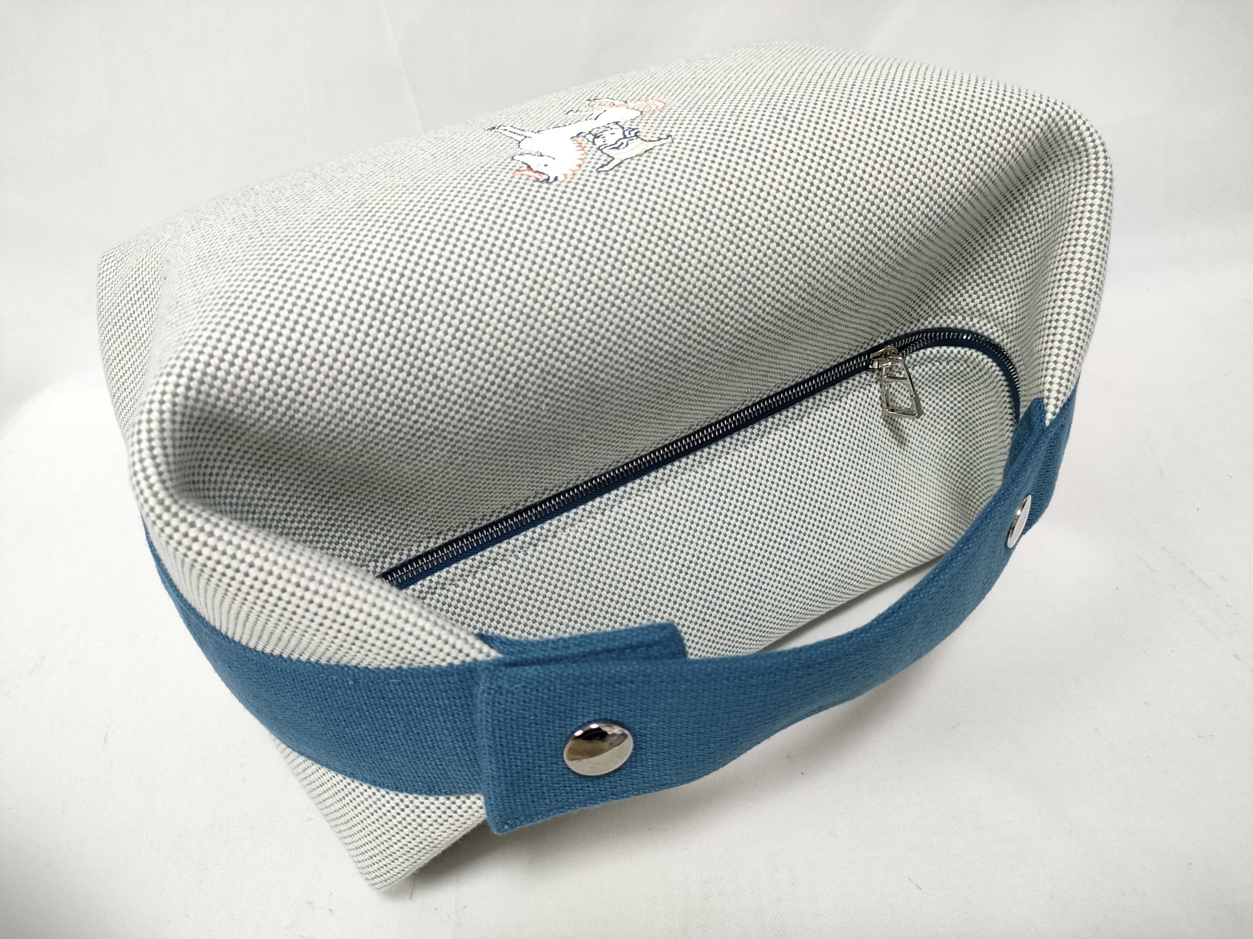 Bride à Black GM Canvas Gris Perle Light Gray Silver Hardware Handbag — view 8