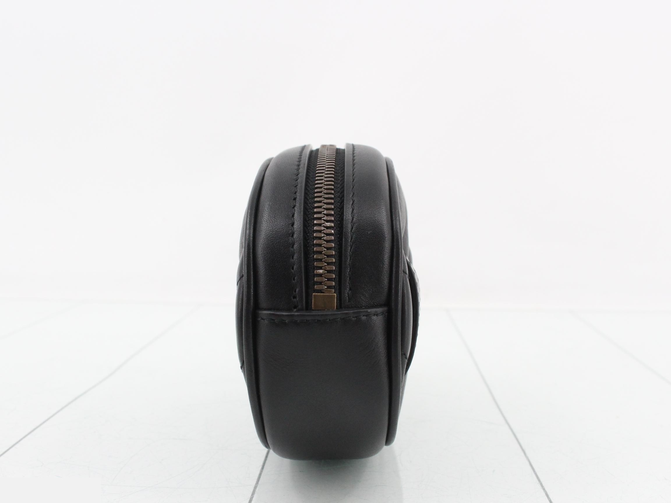 Marmont Leather Black Chain Shoulder Bag — view 3