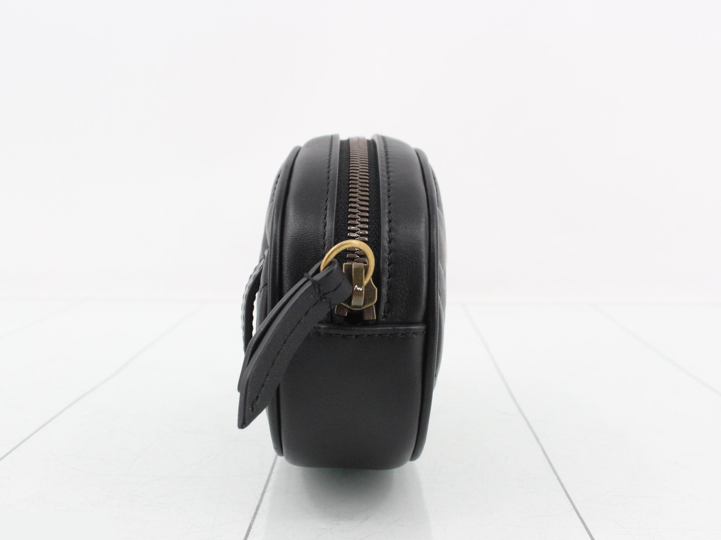 Marmont Leather Black Chain Shoulder Bag — view 4