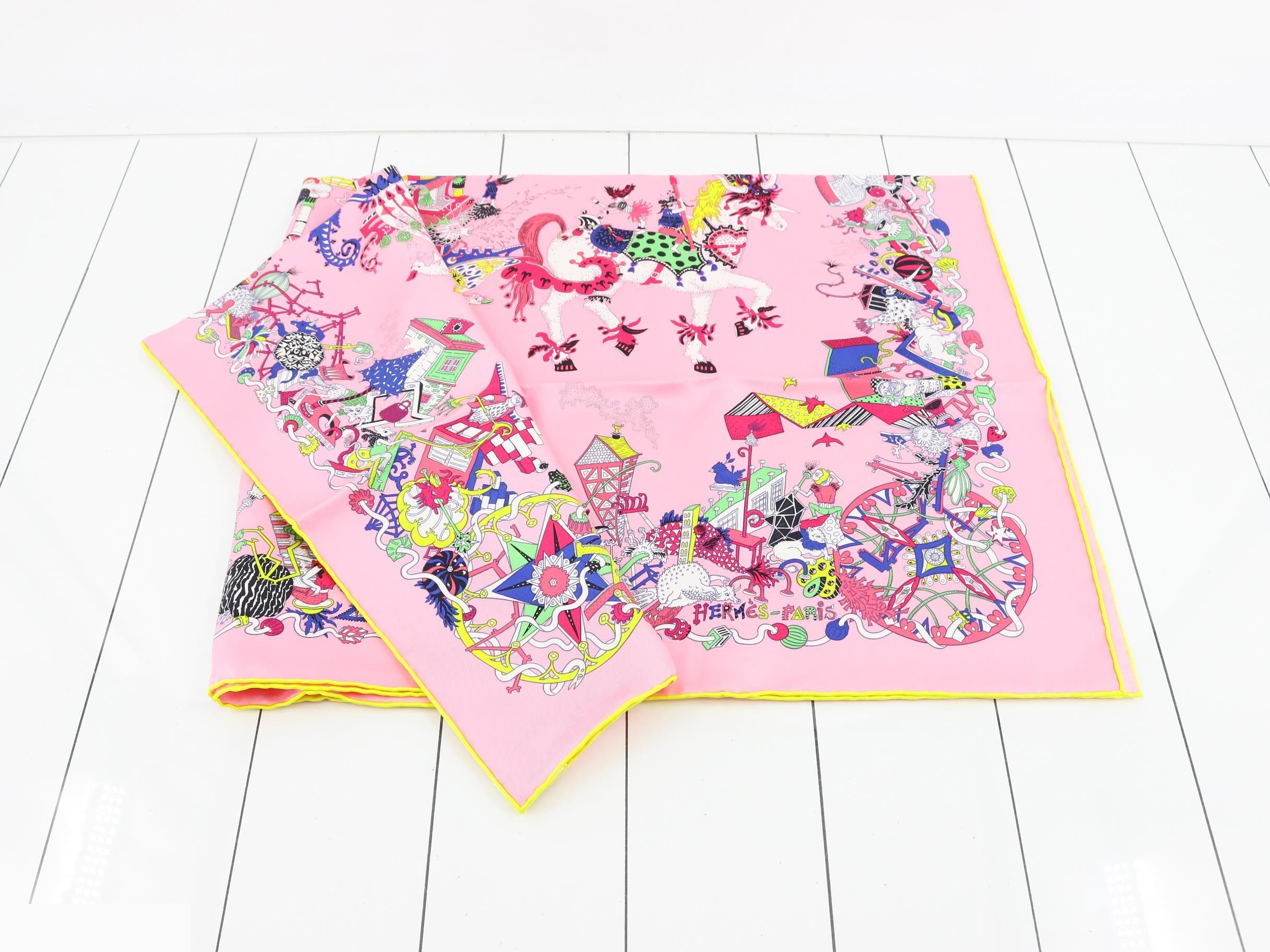 Carre 90 LA FOLLE PARADES Silk Scarf — view 3