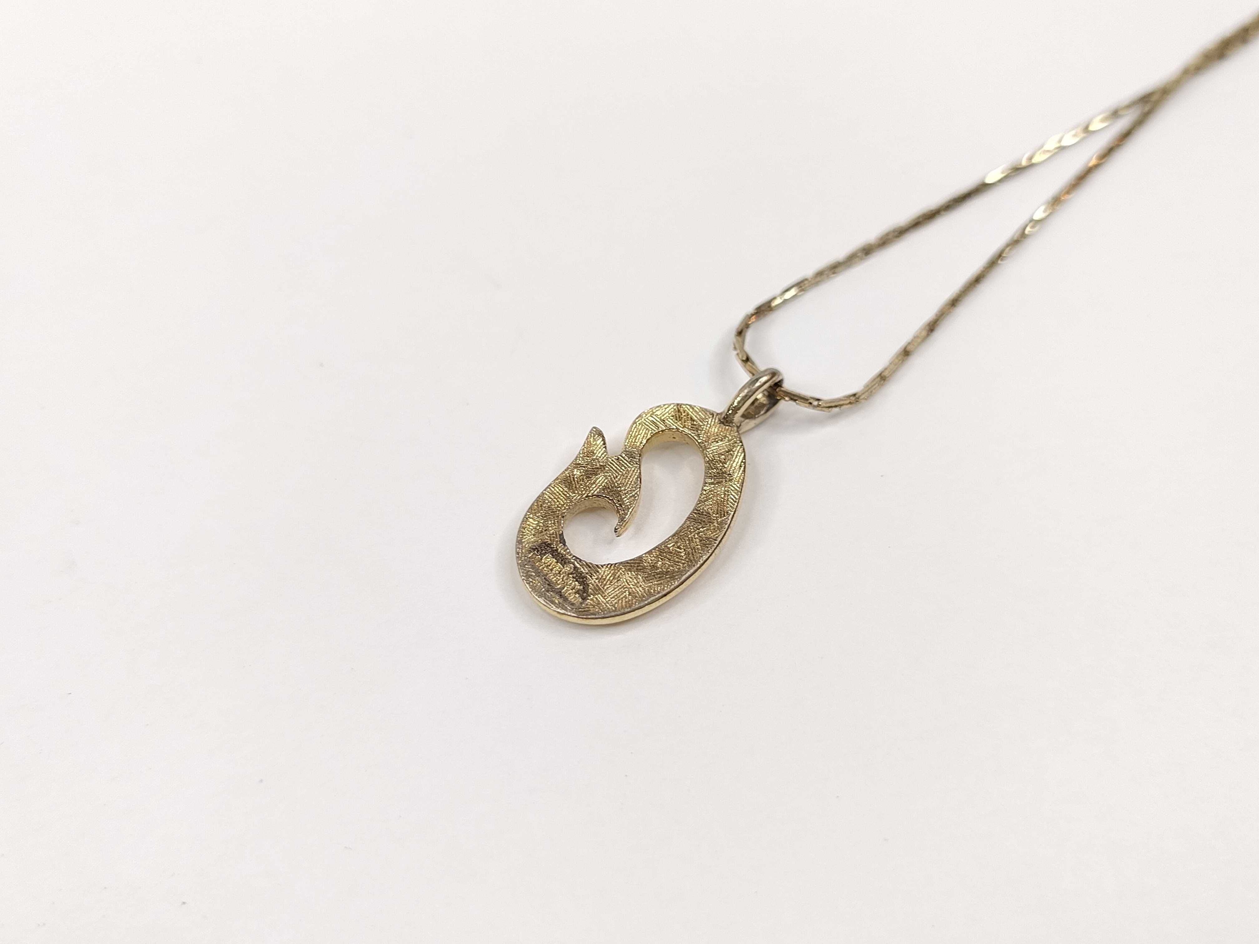 G Logo Gold Tone Pendant Necklace — view 3