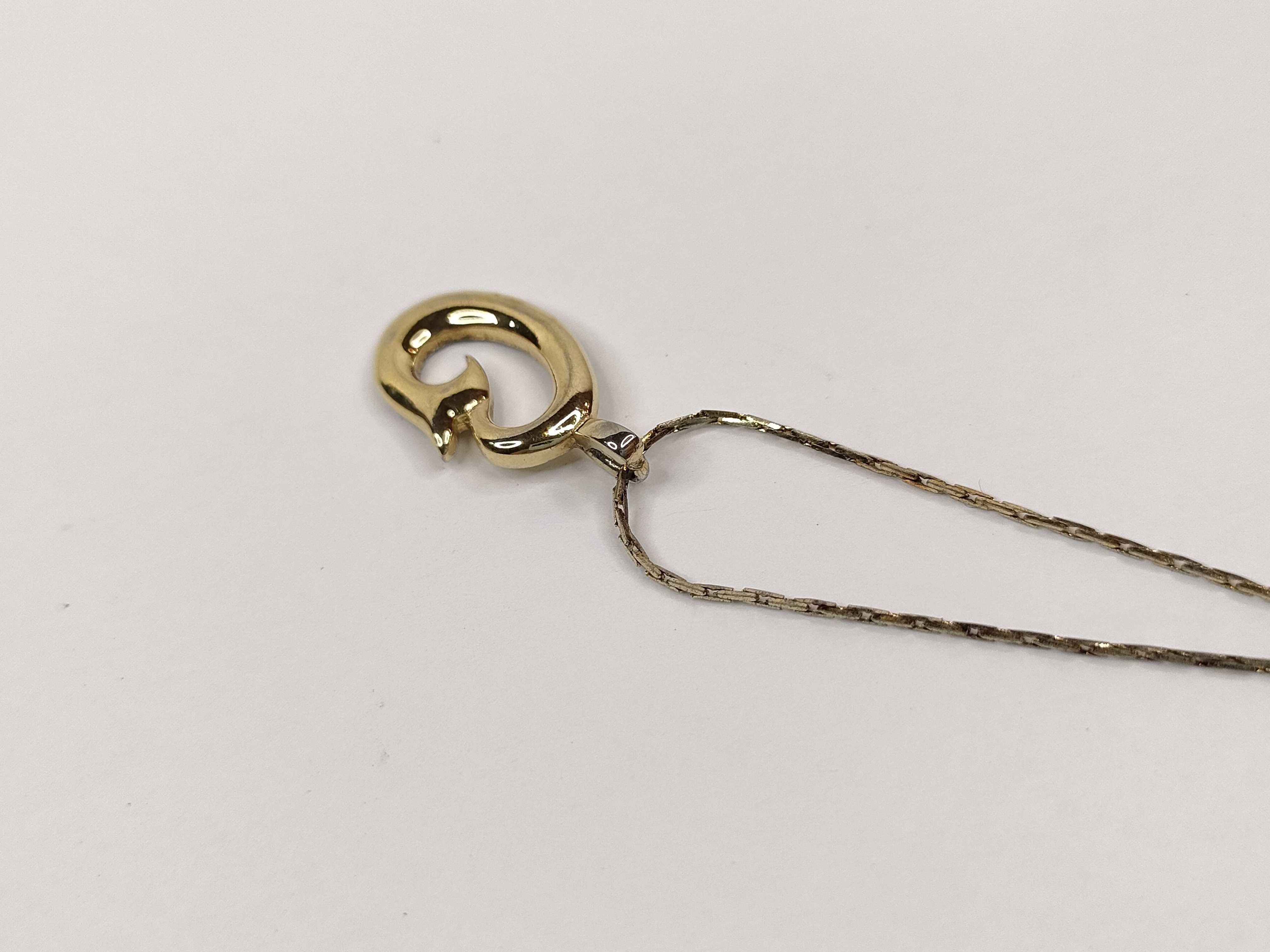G Logo Gold Tone Pendant Necklace — view 8