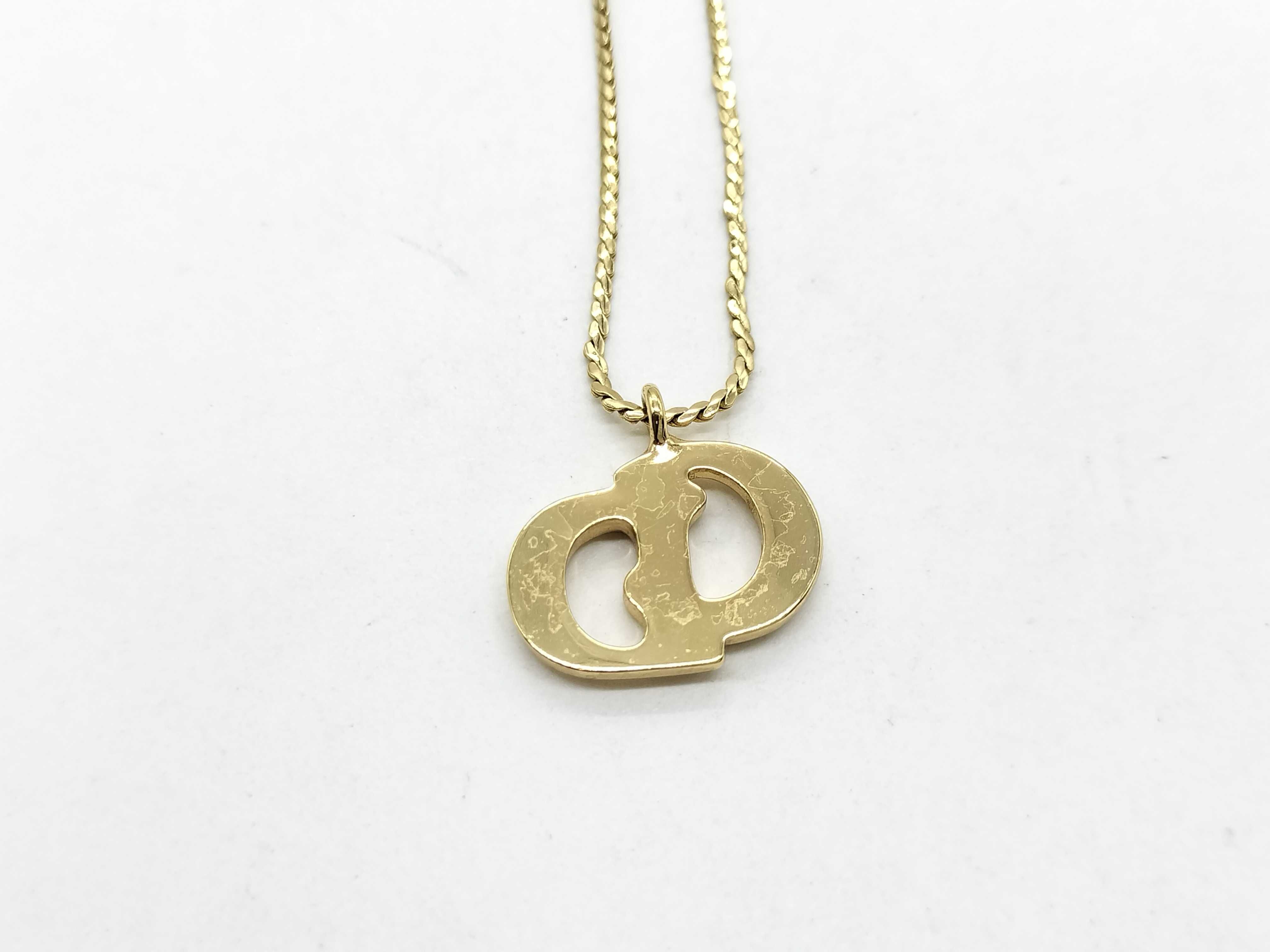 CD logo gold-colored necklace — view 2