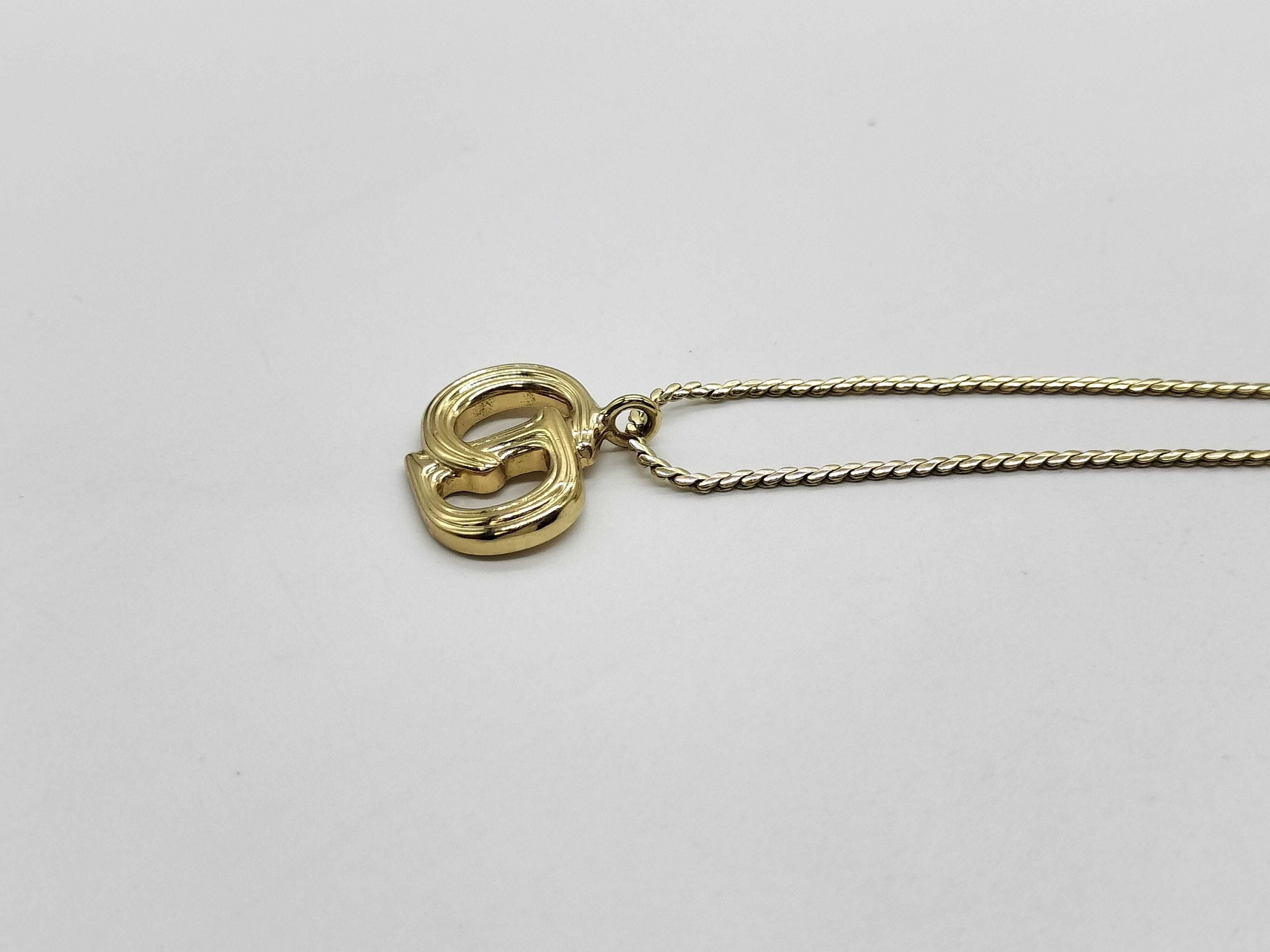 CD logo gold-colored necklace — view 3