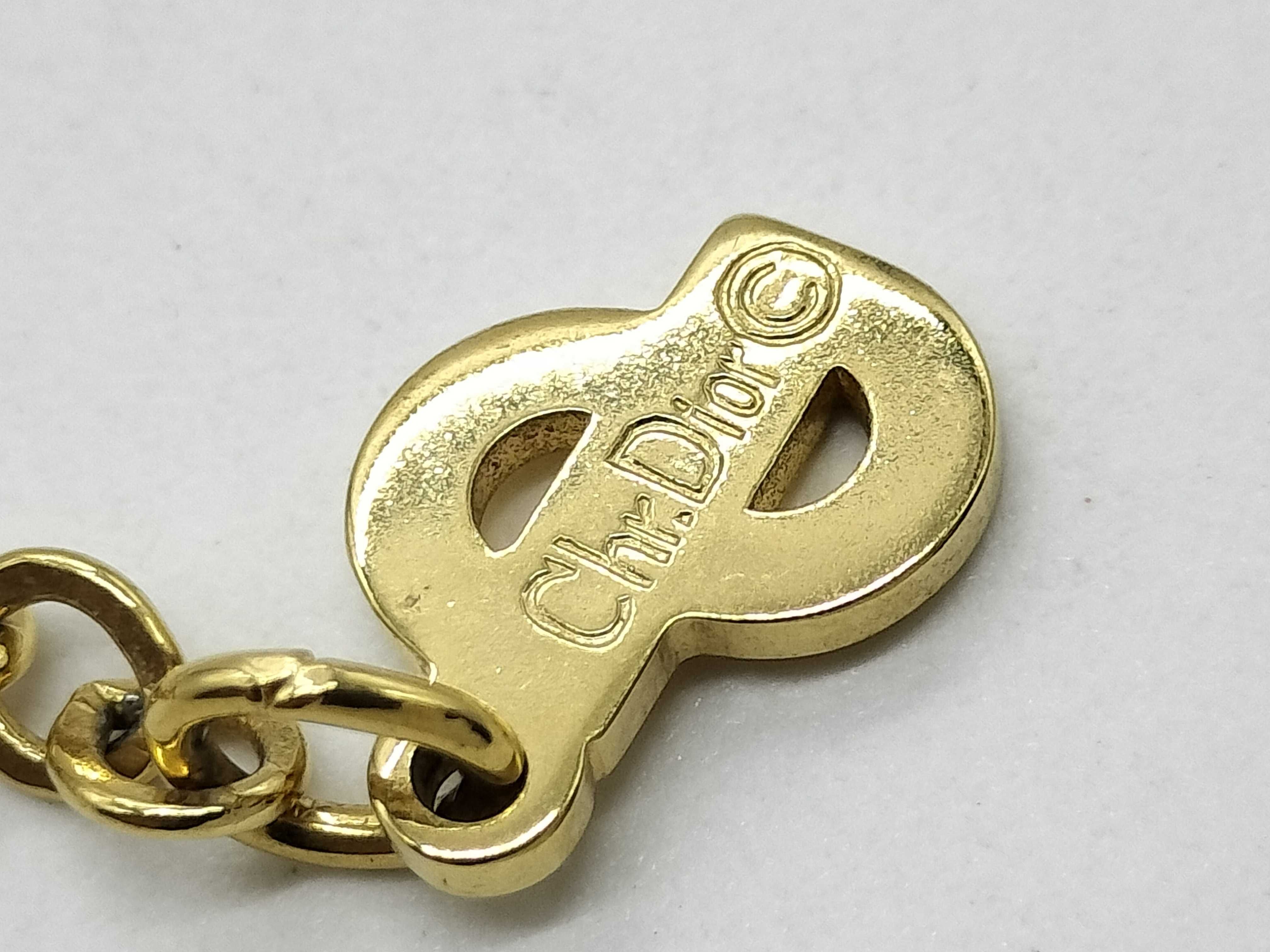 CD logo gold-colored necklace — view 5