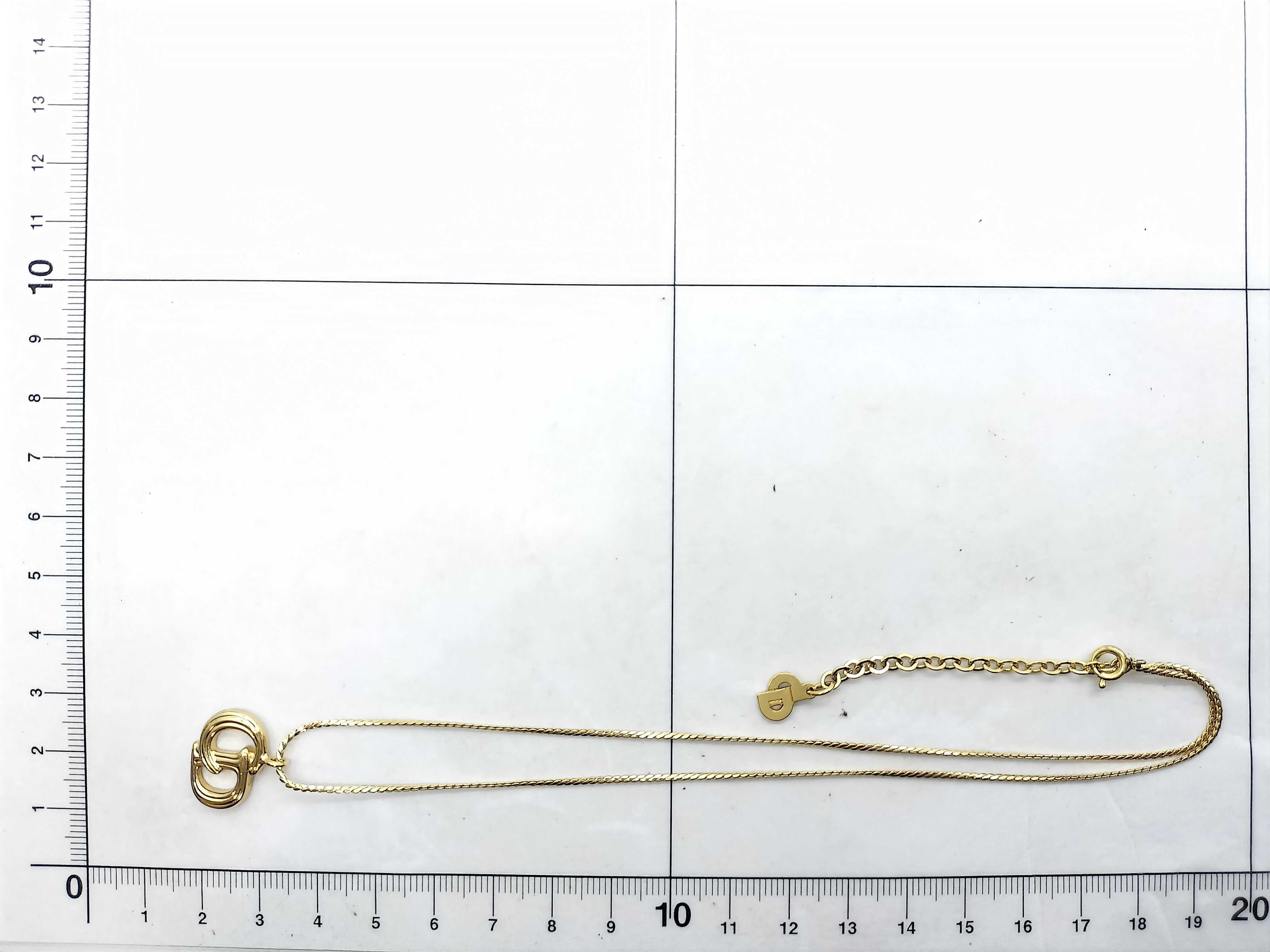 CD logo gold-colored necklace — view 6