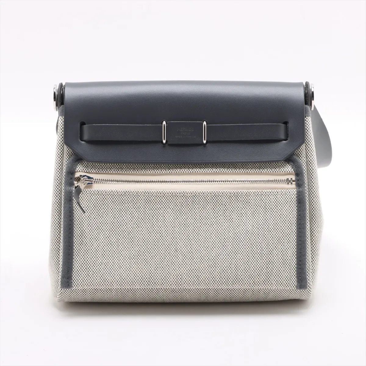 Ale Bag Zip 20 Mini Toile Ash x Vache Hunter Beige x Ardoise Silver Hardware W:2024 — view 2